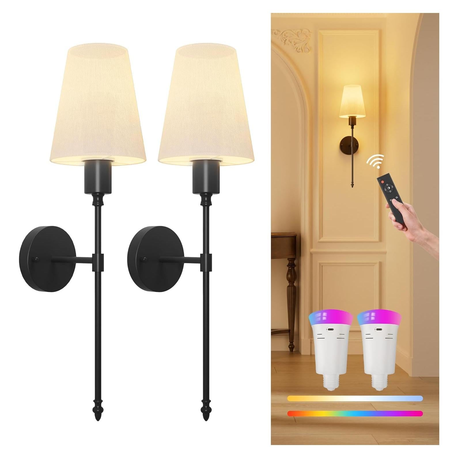 Apliques de Pared Inalámbricos FULEN LED Recargables 10000mAh