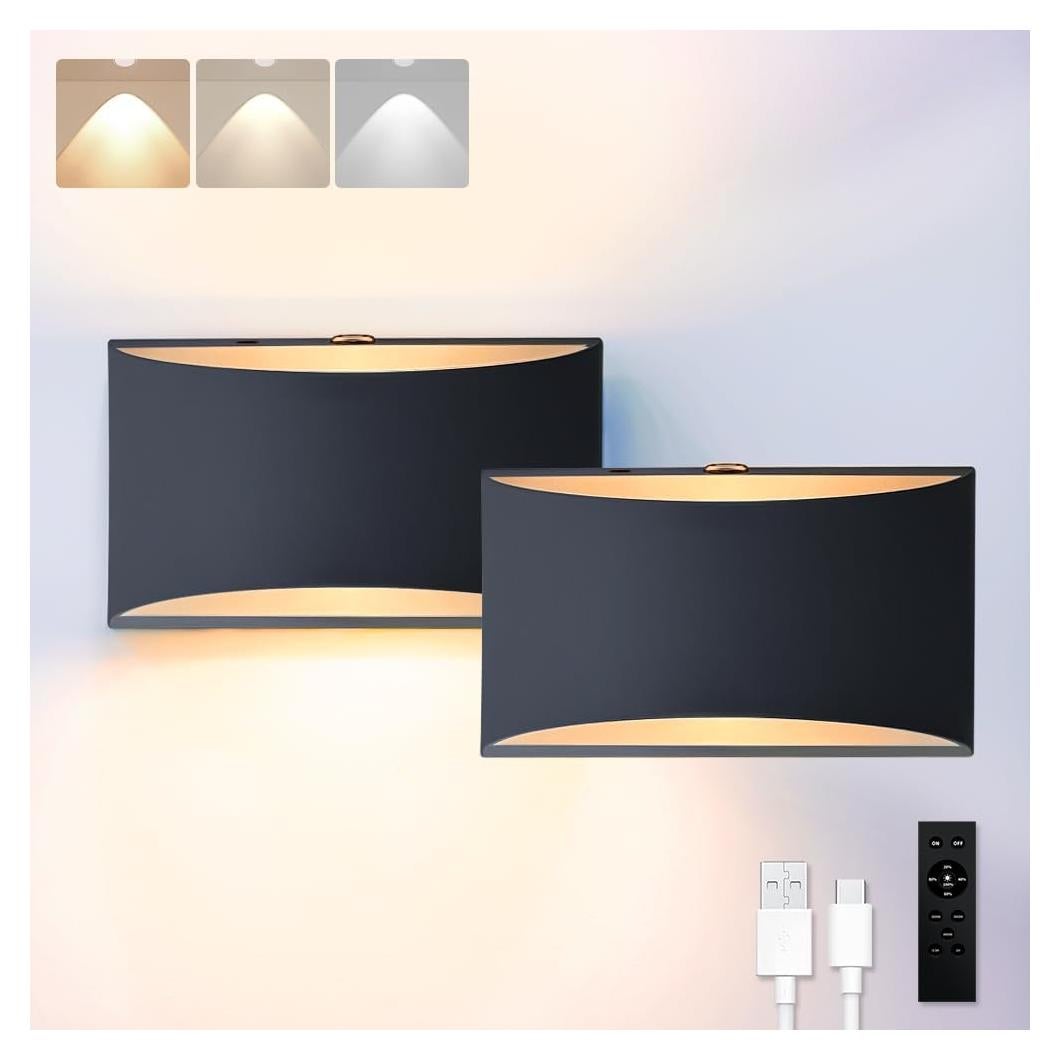 Aplique de Pared Recargable BLUEYE 2 Piezas 600 Lúmenes