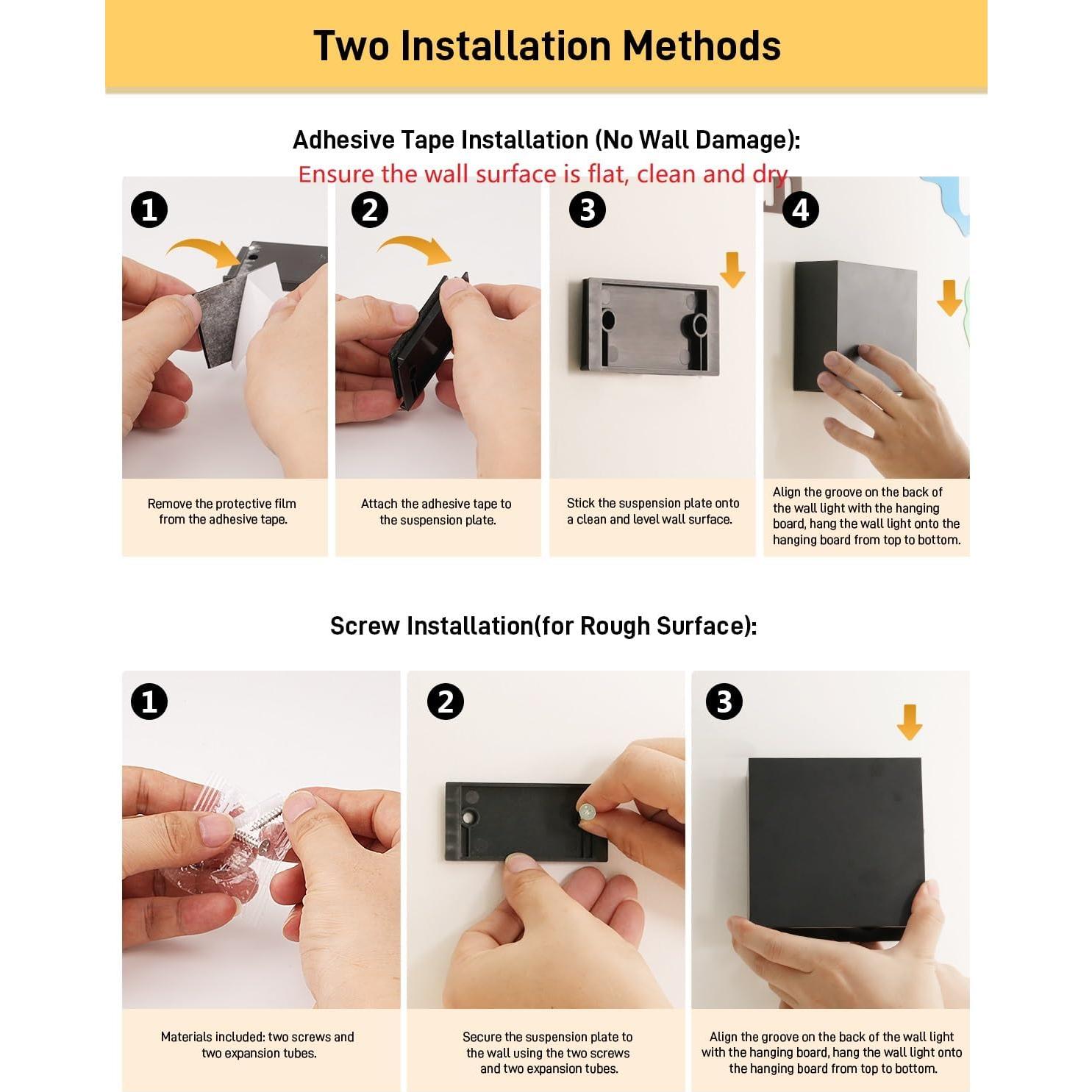 Juego de 2 Apliques de Pared Recargables MICEYLIVE Negro