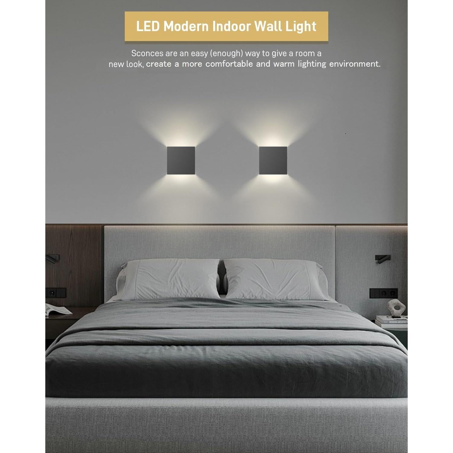 Juego de 2 Apliques de Pared Recargables MICEYLIVE Negro