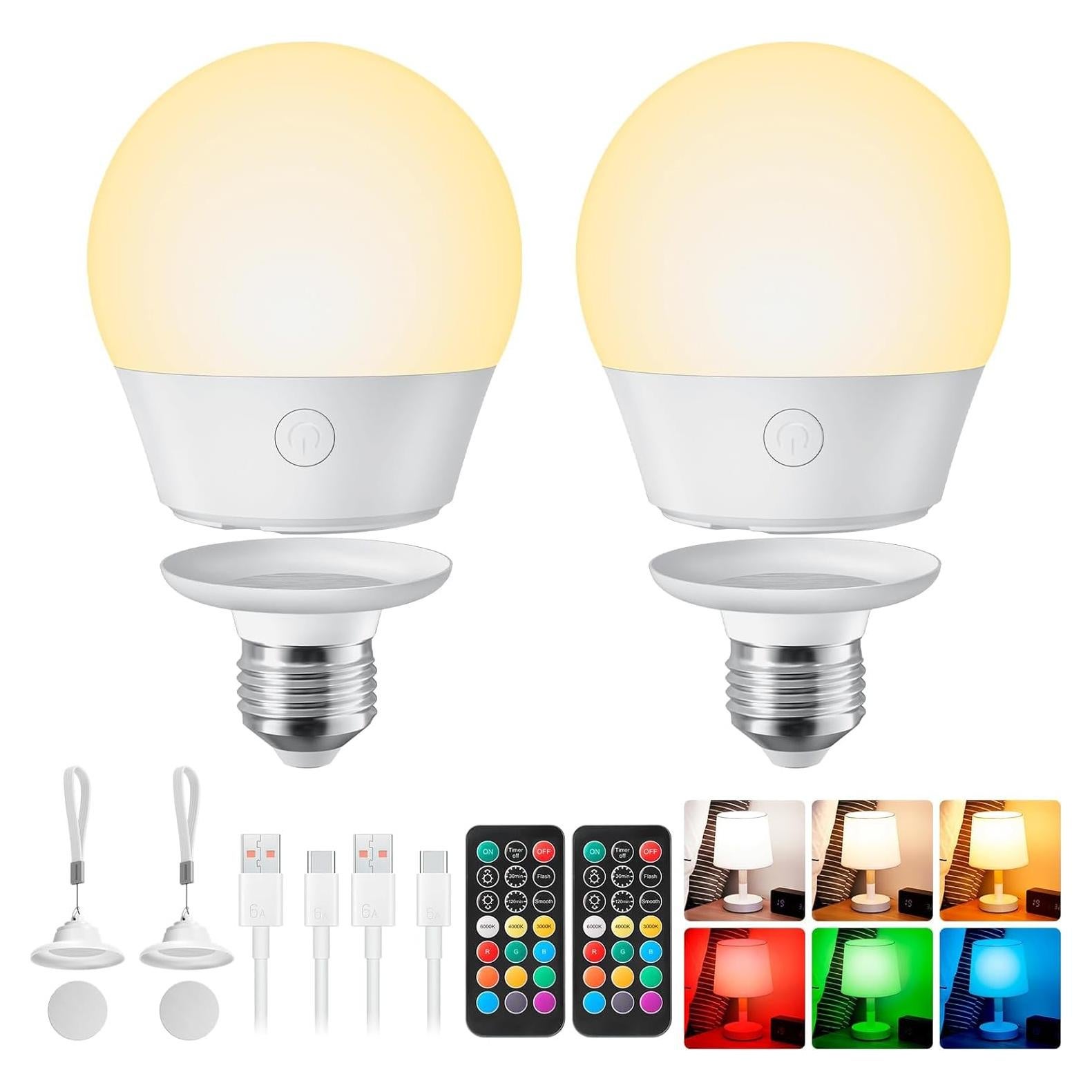 Bombilla LED Recargable Brightown E26 con Control Remoto 2P