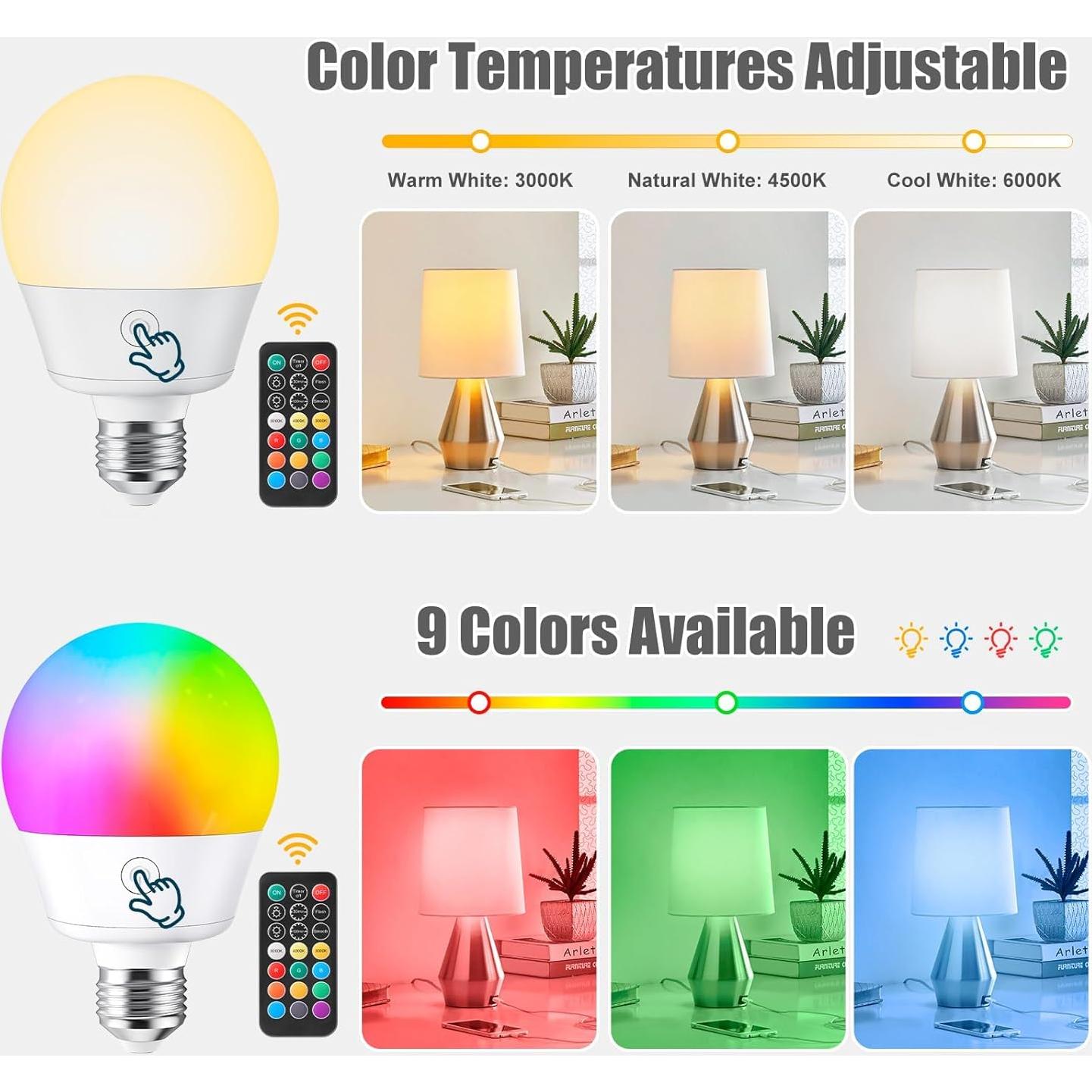 Bombilla LED Recargable Brightown E26 con Control Remoto 2P