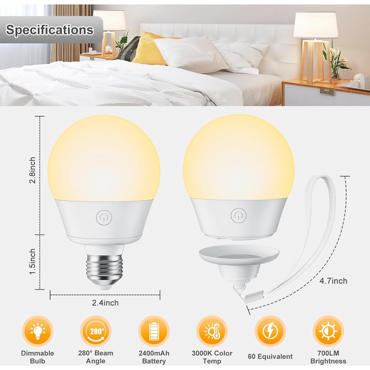 Bombilla LED Recargable Brightown E26 con Control Remoto 2P