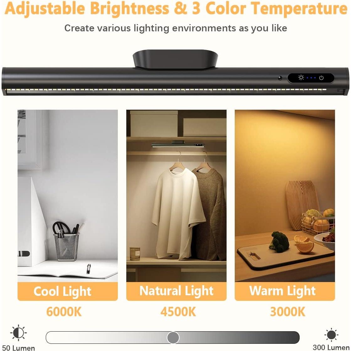 Tira de luz LED recargable Hapfish 37.5cm, control remoto, negro