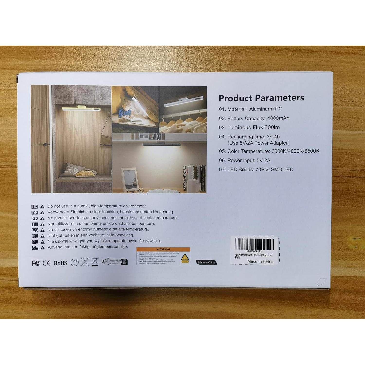 Tira de luz LED recargable Hapfish 37.5cm, control remoto, negro