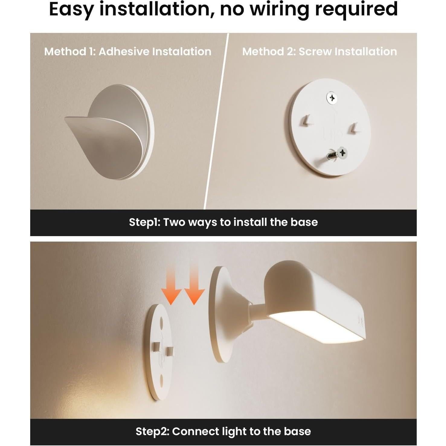 Aplique de Pared LED Recargable PopoIron 7500mAh 3 Colores