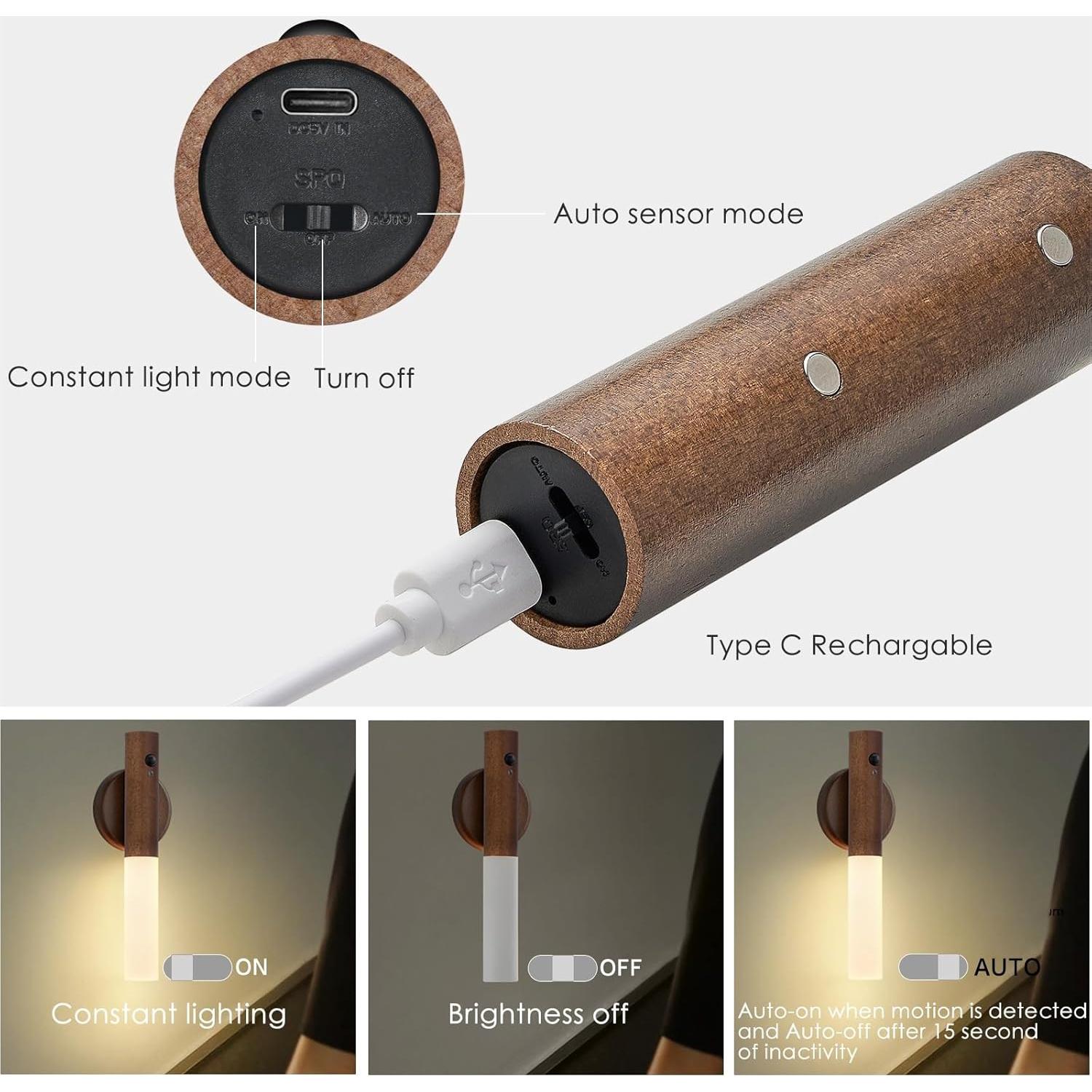 Juego de Apliques de Pared Montford 2 Luces Recargables con Sensor