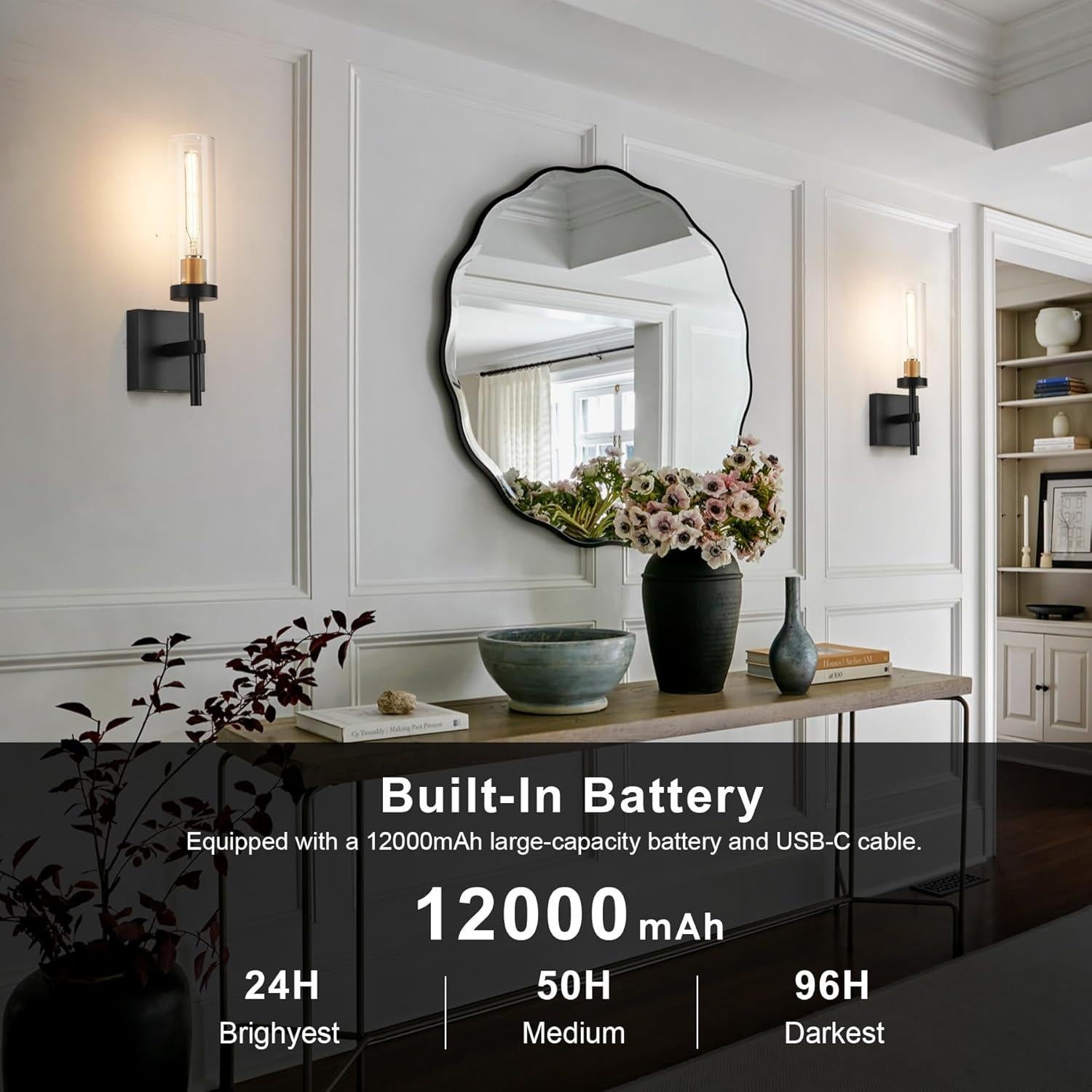 Apliques de Pared Inalámbricos SANTOSTOCK, Juego de 2, 3000K