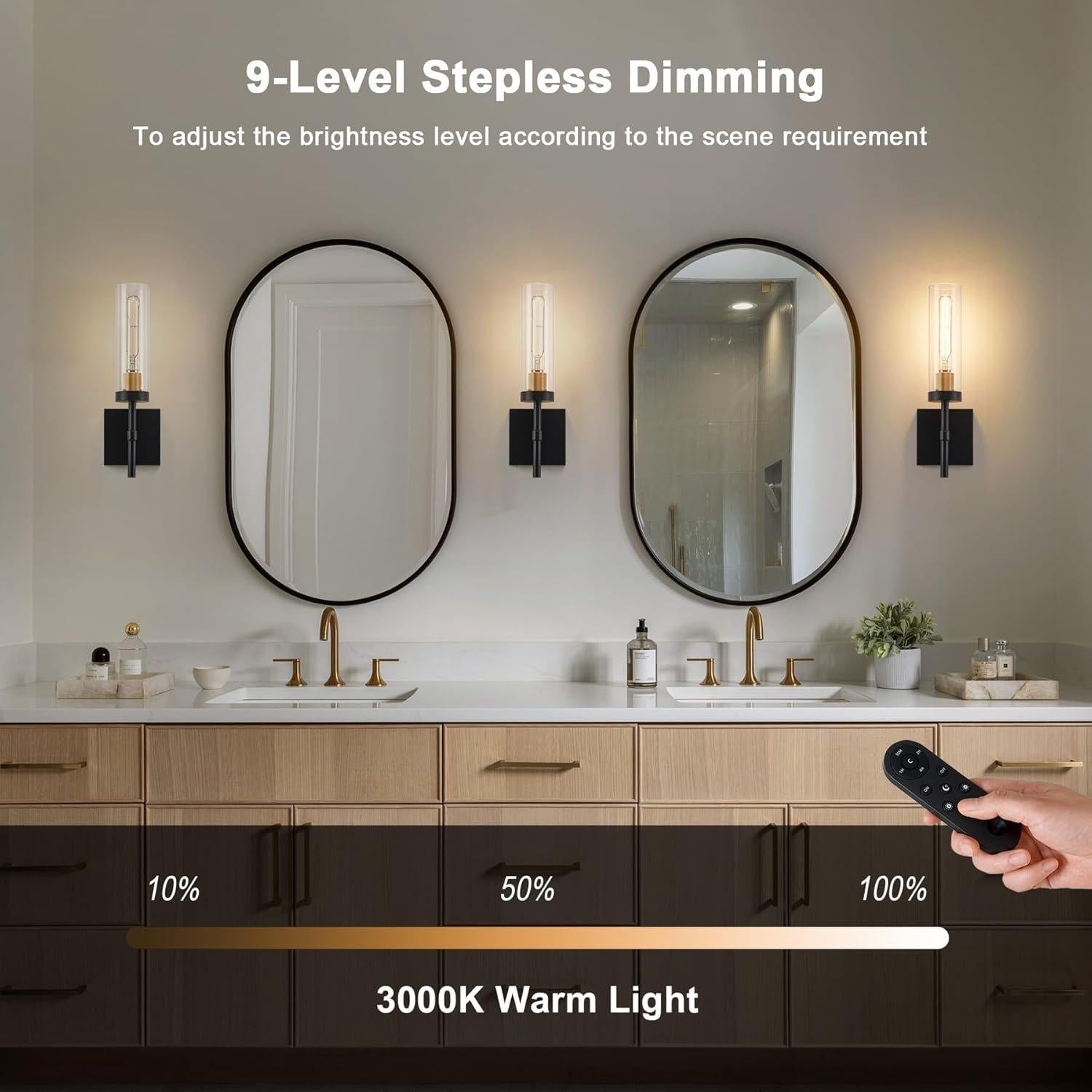 Apliques de Pared Inalámbricos SANTOSTOCK, Juego de 2, 3000K