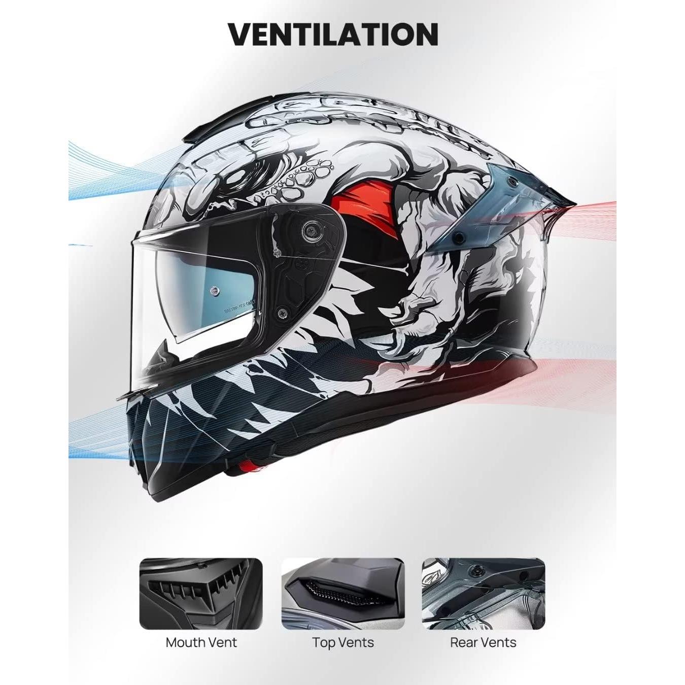 Casco Integral ILM 861A Doble Visera para Motocicleta S