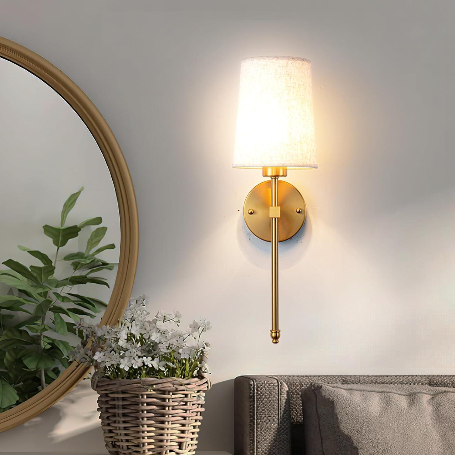 Aplique de Pared Inalámbrico YHCDLAMP Bronce LED Regulable