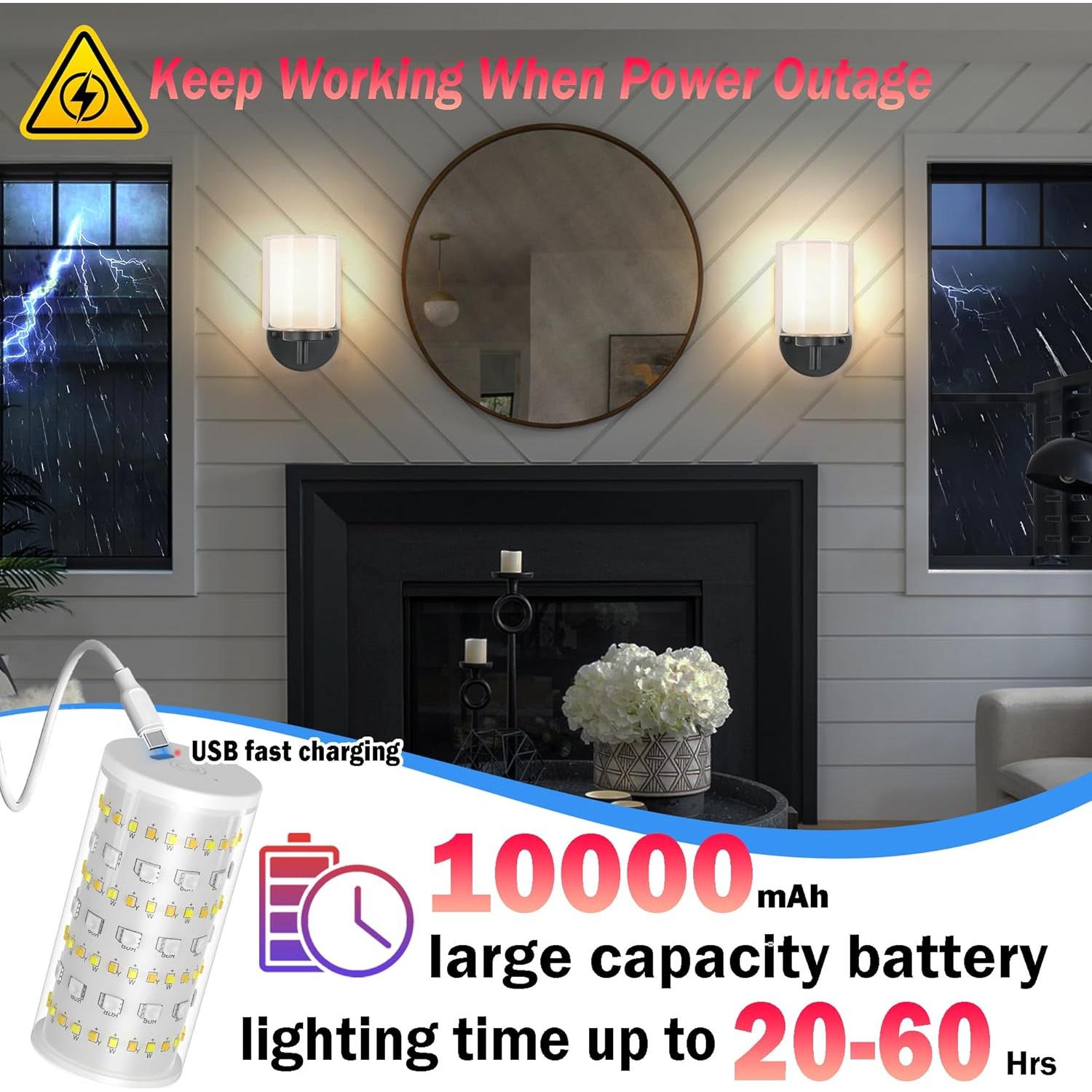 Juego de Apliques de Pared Inalámbricos Nekhung RGB 10000mAh