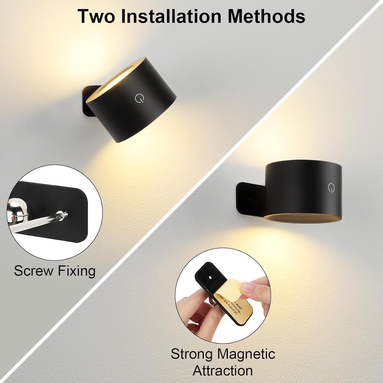 Aplique de pared inalámbrico Lightess negro 19 colores RGB