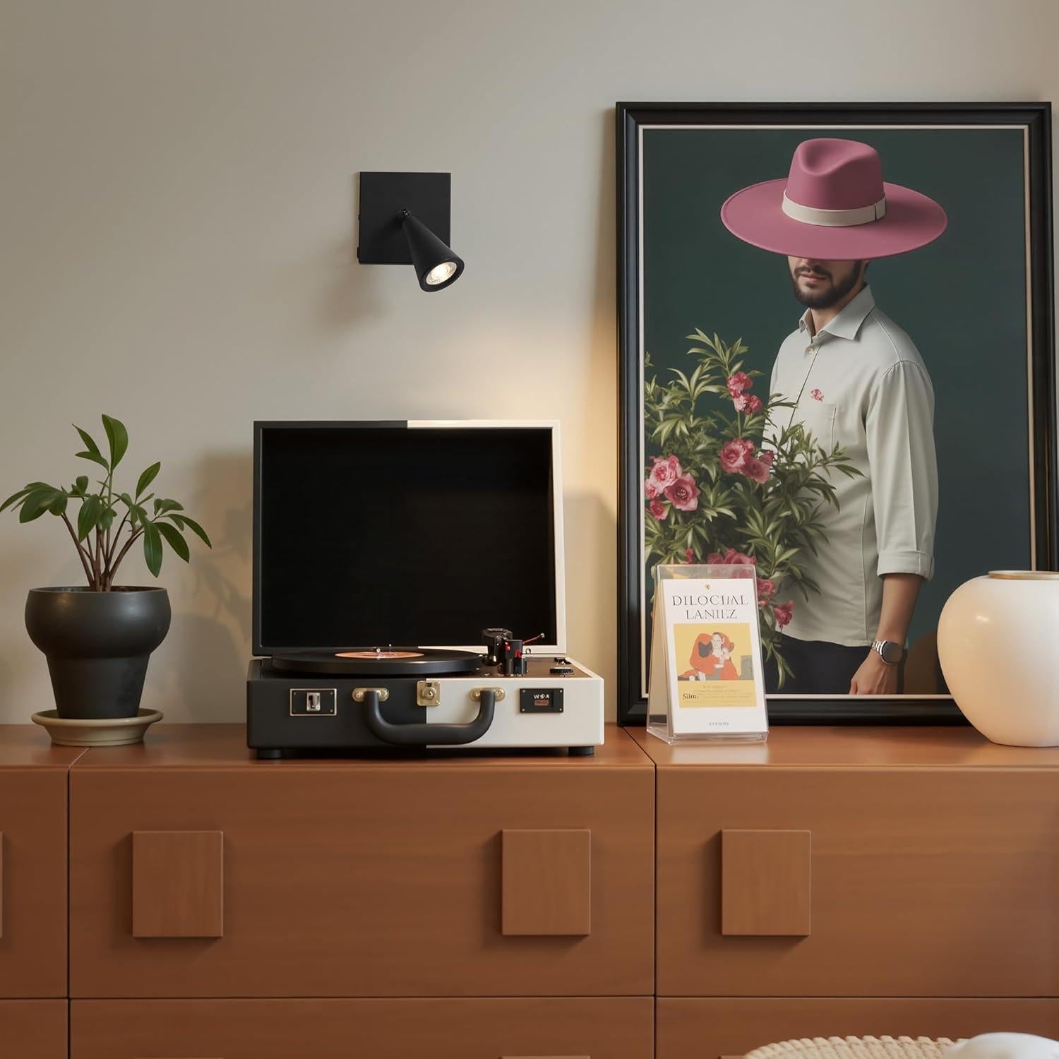 Juego de 2 Apliques de Pared LED Recargables NEWSEE Negro