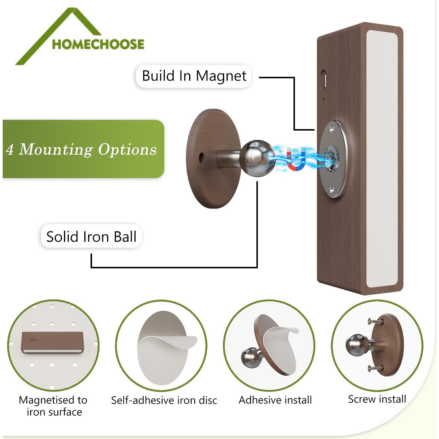 Apliques de Pared Recargables HOMECHOOSE 2-Pack Nuez