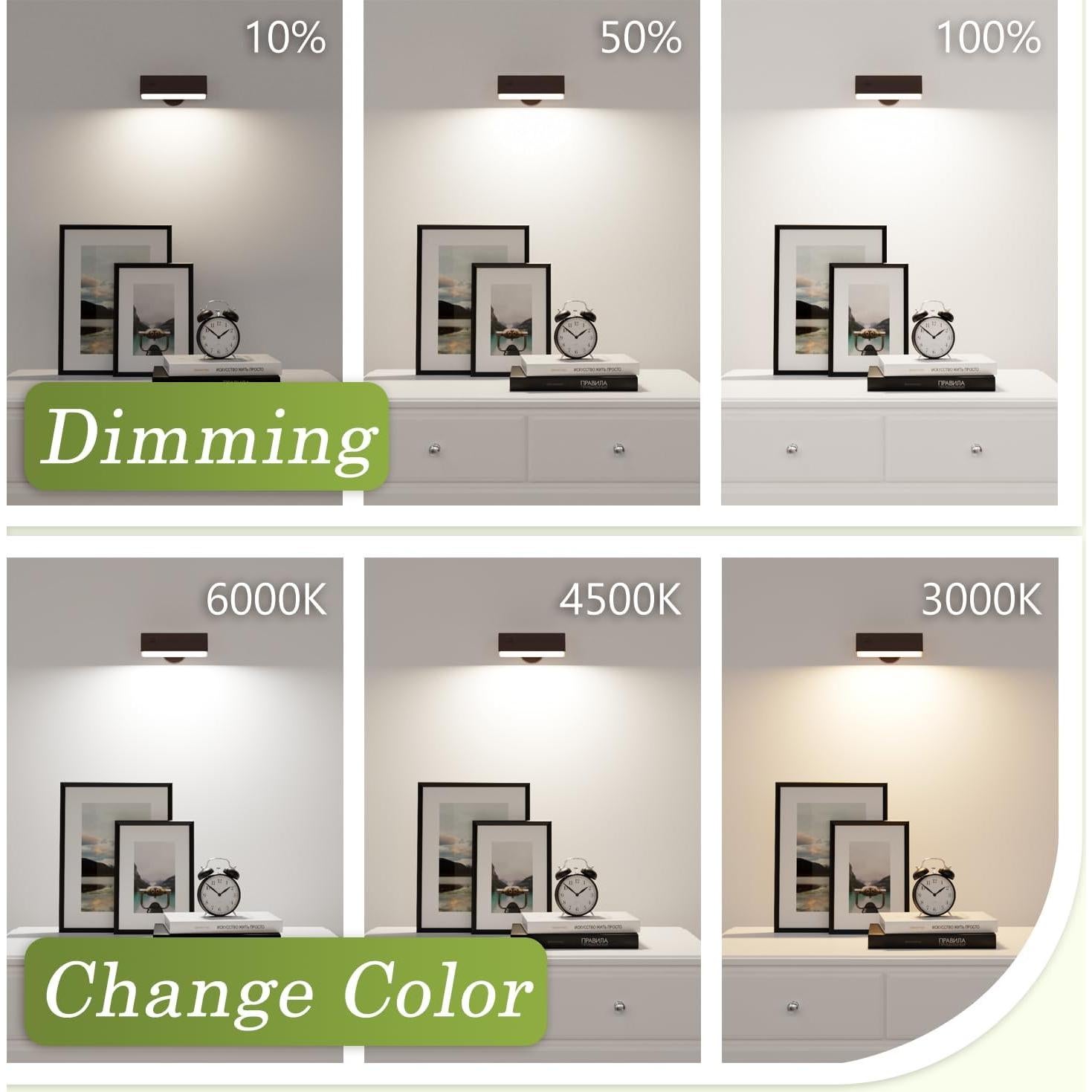 Apliques de Pared Recargables HOMECHOOSE 2-Pack Nuez