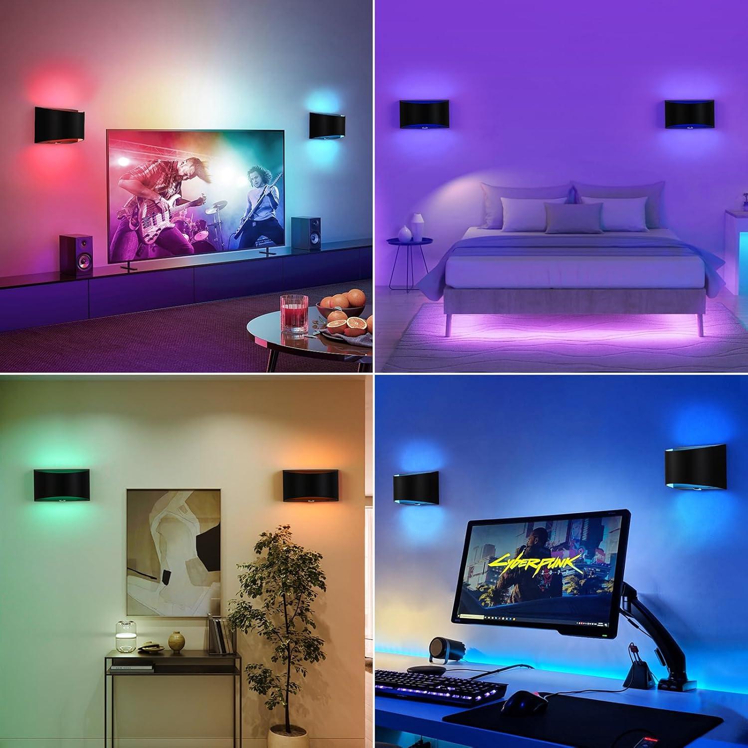 Aplique de Pared LED Recargable Hirzsjoy 6000mAh 16 Colores