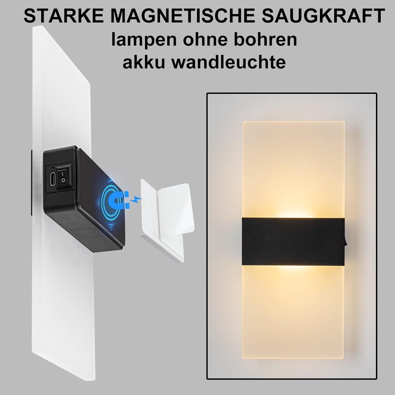 Juego de Apliques de Pared LED SURPALIG 2PCS Táctil 4000mAh