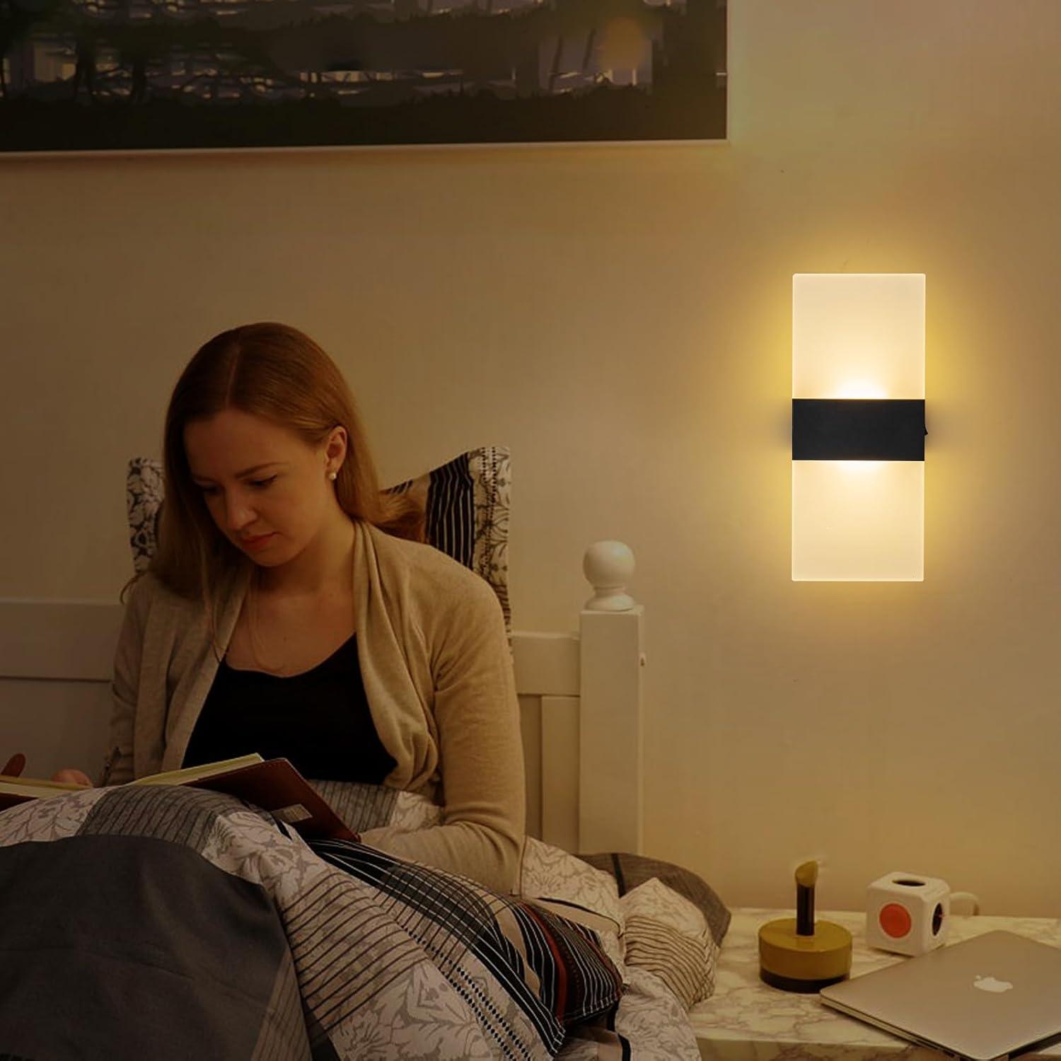 Juego de Apliques de Pared LED SURPALIG 2PCS Táctil 4000mAh