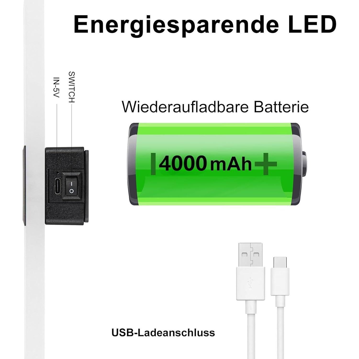 Juego de Apliques de Pared LED SURPALIG 2PCS Táctil 4000mAh