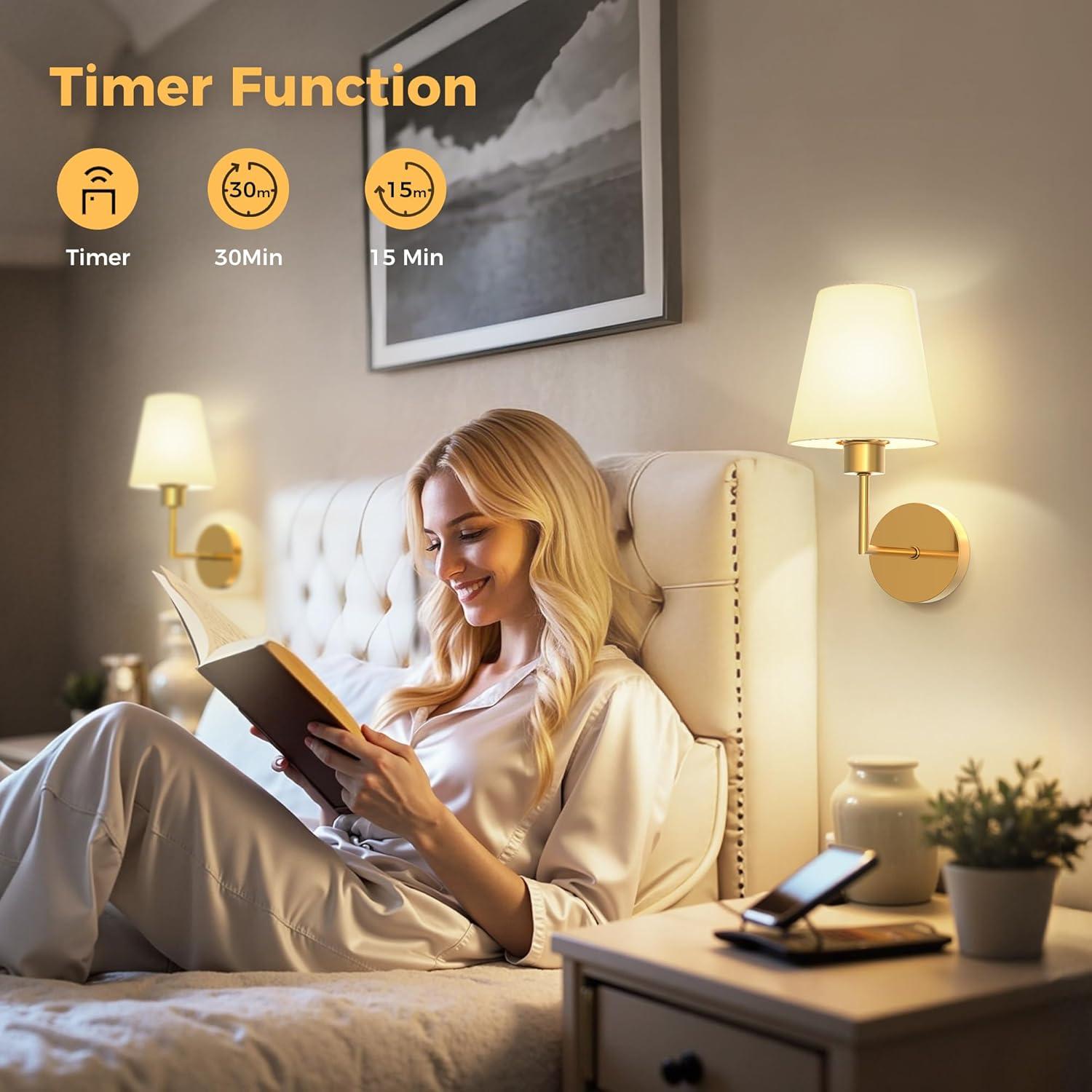 Apliques de Pared Recargables DORESshop Dorado 2 Unidades