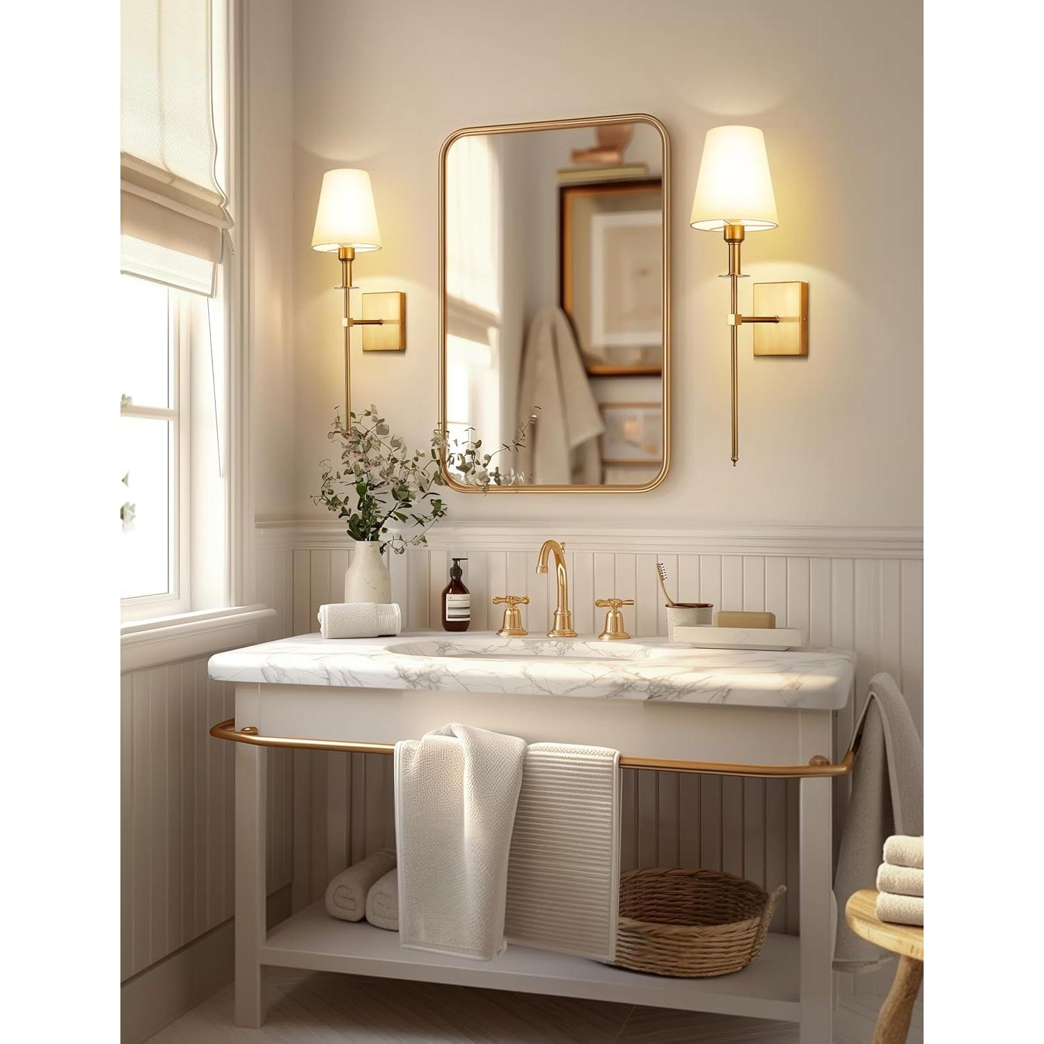 Apliques de Pared Inalámbricos DORESshop Set de 2 Dorados