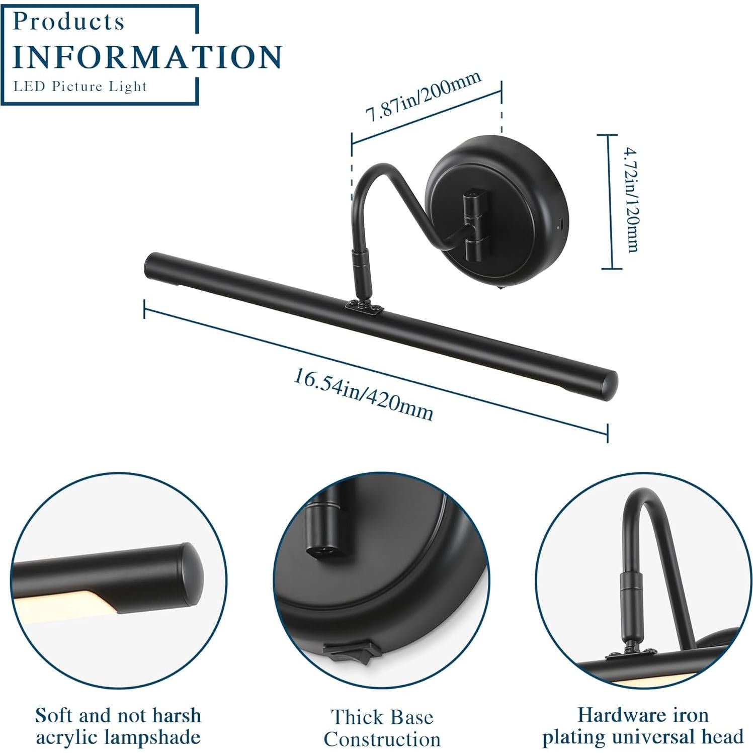 Luz de Imagen Regulable Inalámbrica BOLANG 42x16cm Negra