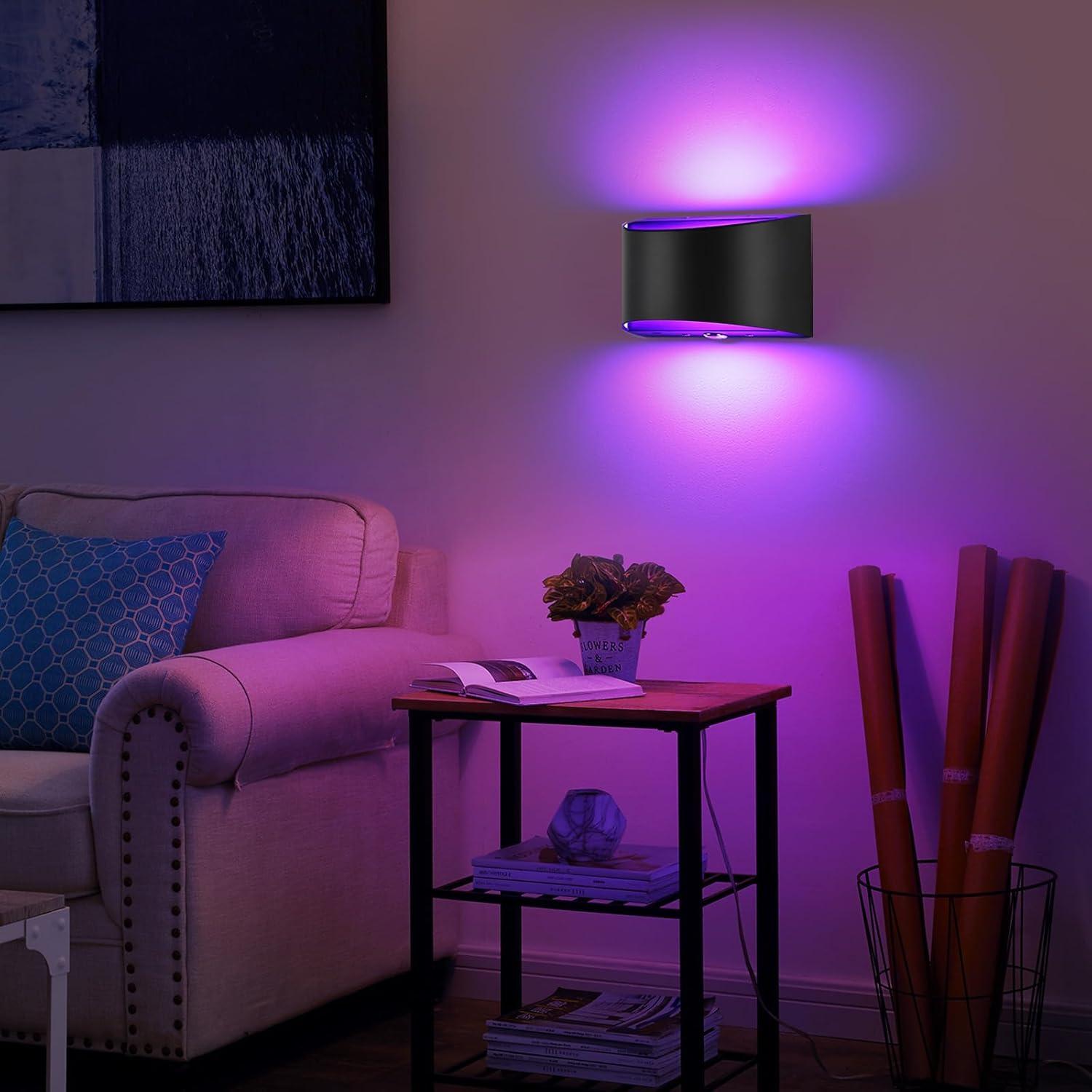 Aplique de Pared Inalámbrico Lightess Negro LED RGB 13 Colores