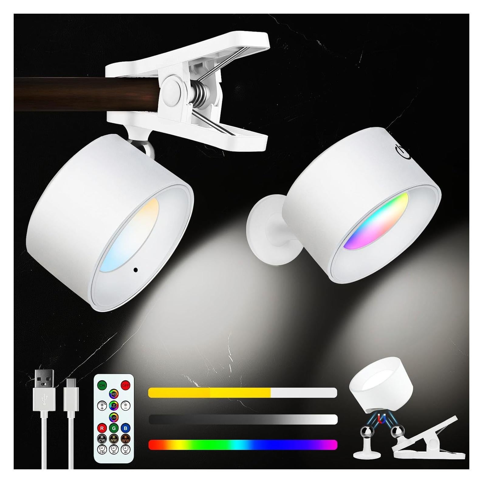 Apliques de Pared LED Adetu 2 Pcs con Control Remoto y Batería