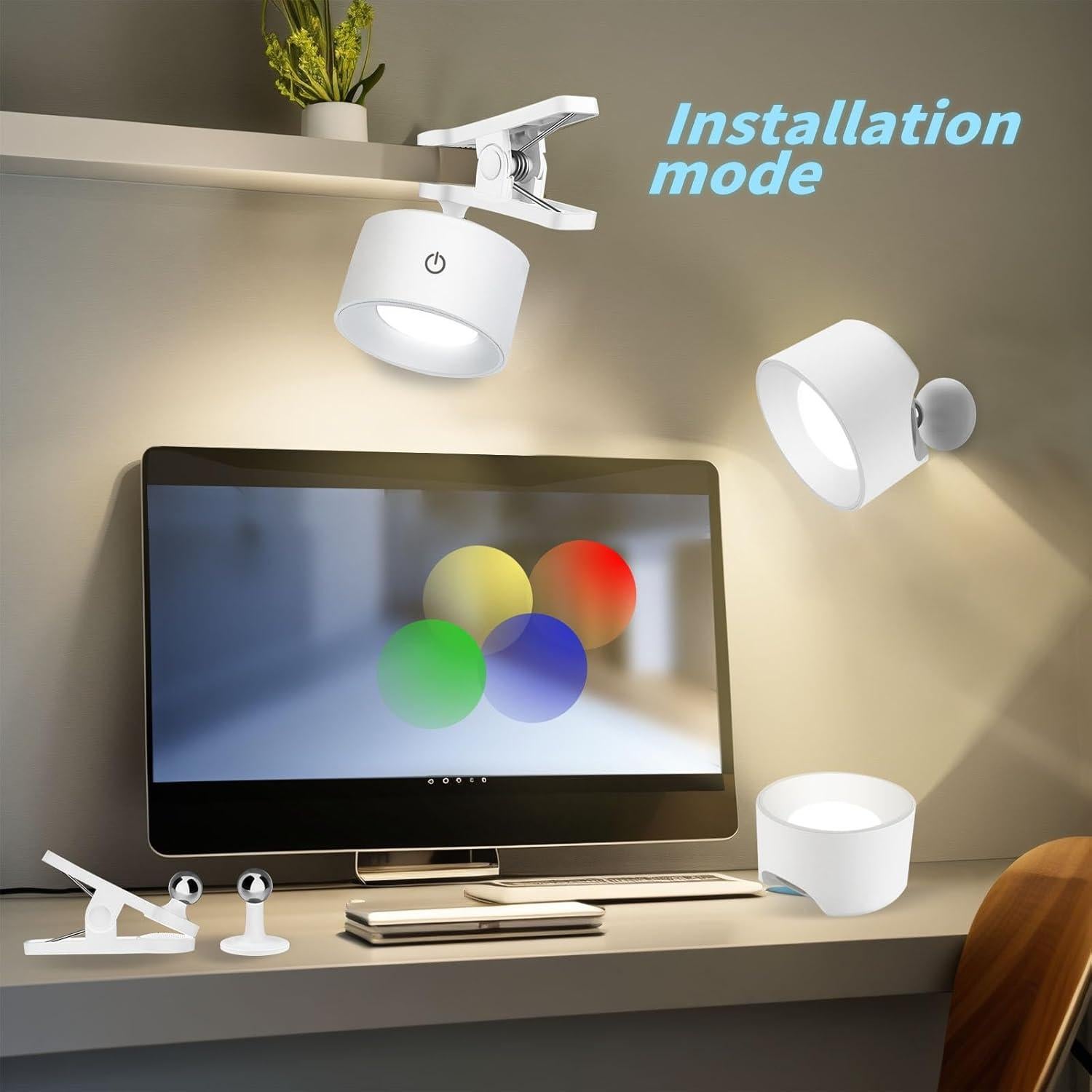 Apliques de Pared LED Adetu 2 Pcs con Control Remoto y Batería