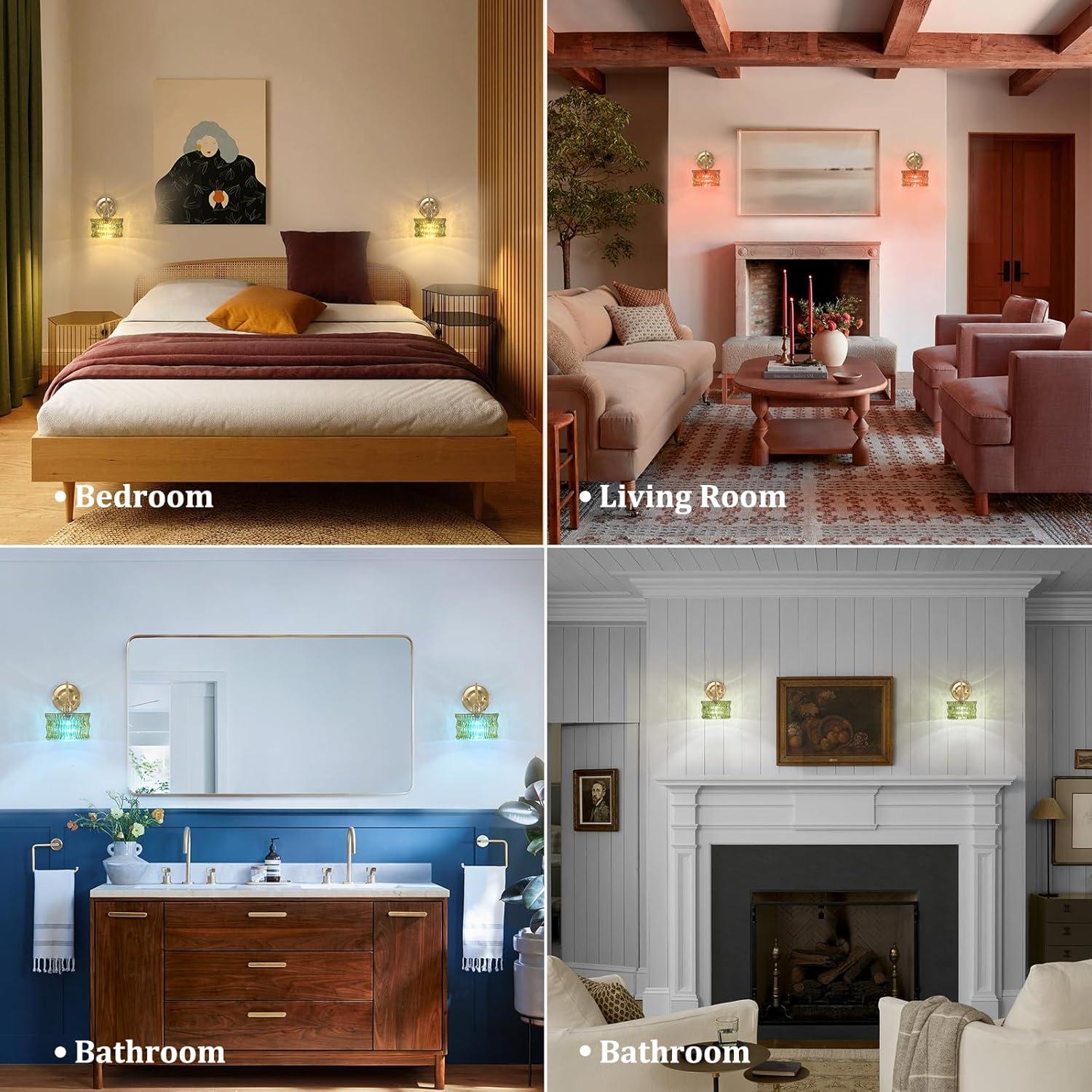 Juego de 2 apliques de pared recargables Feelers verde