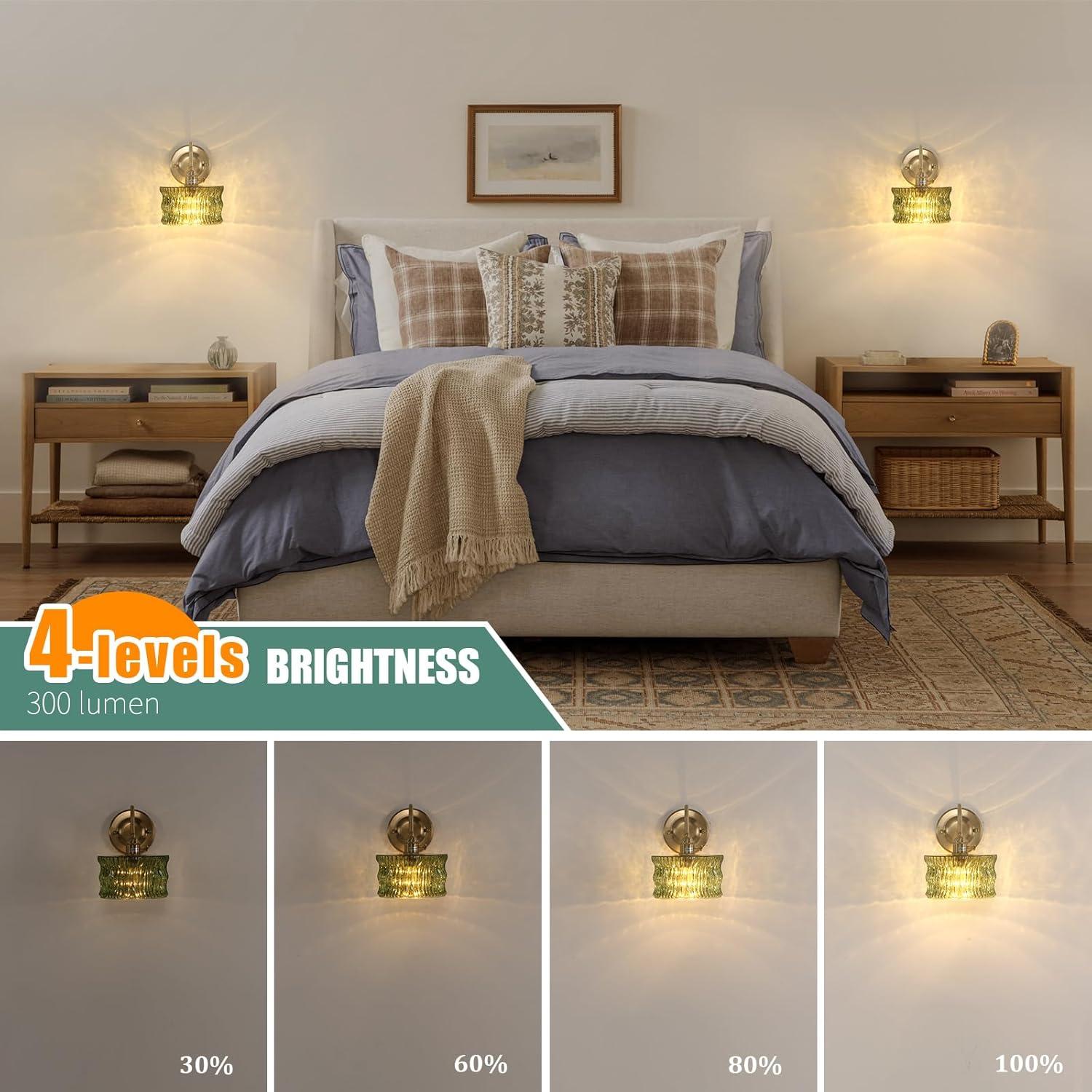 Juego de 2 apliques de pared recargables Feelers verde