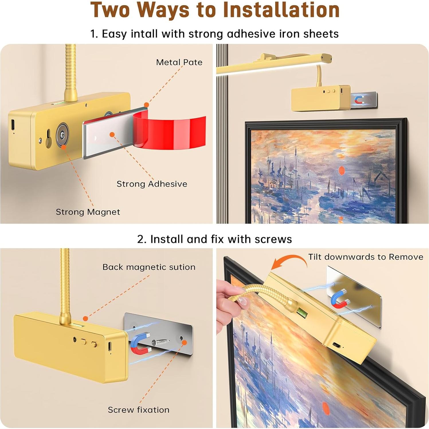 Luz de Imagen Inalámbrica Racokky 39cm Recargable Dorado