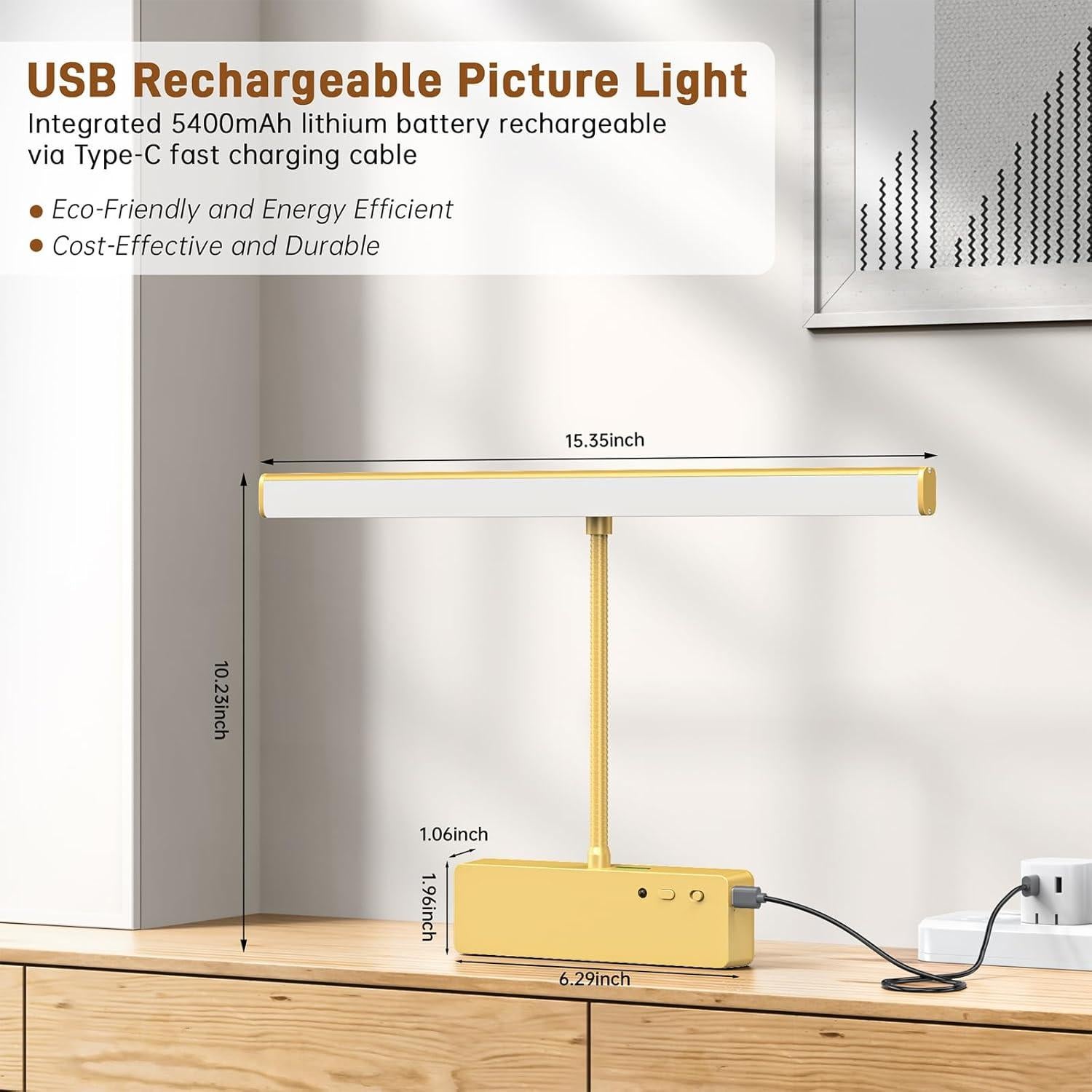 Luz de Imagen Inalámbrica Racokky 39cm Recargable Dorado