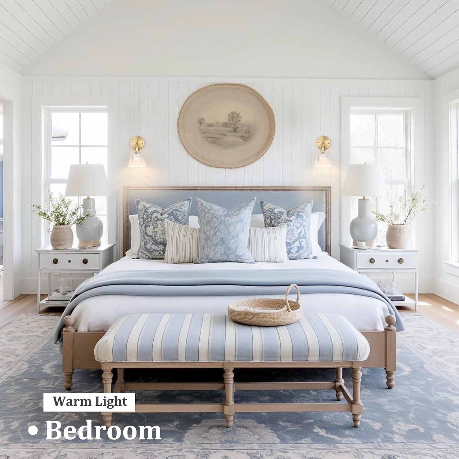 Aplique de Pared Vintage Shenmoyl con Pantalla de Vidrio y Control Remoto