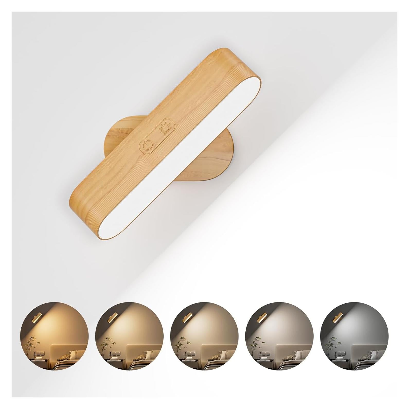 Aplique de Pared LED Hensam Recargable 5000mAh 5 Modos Color