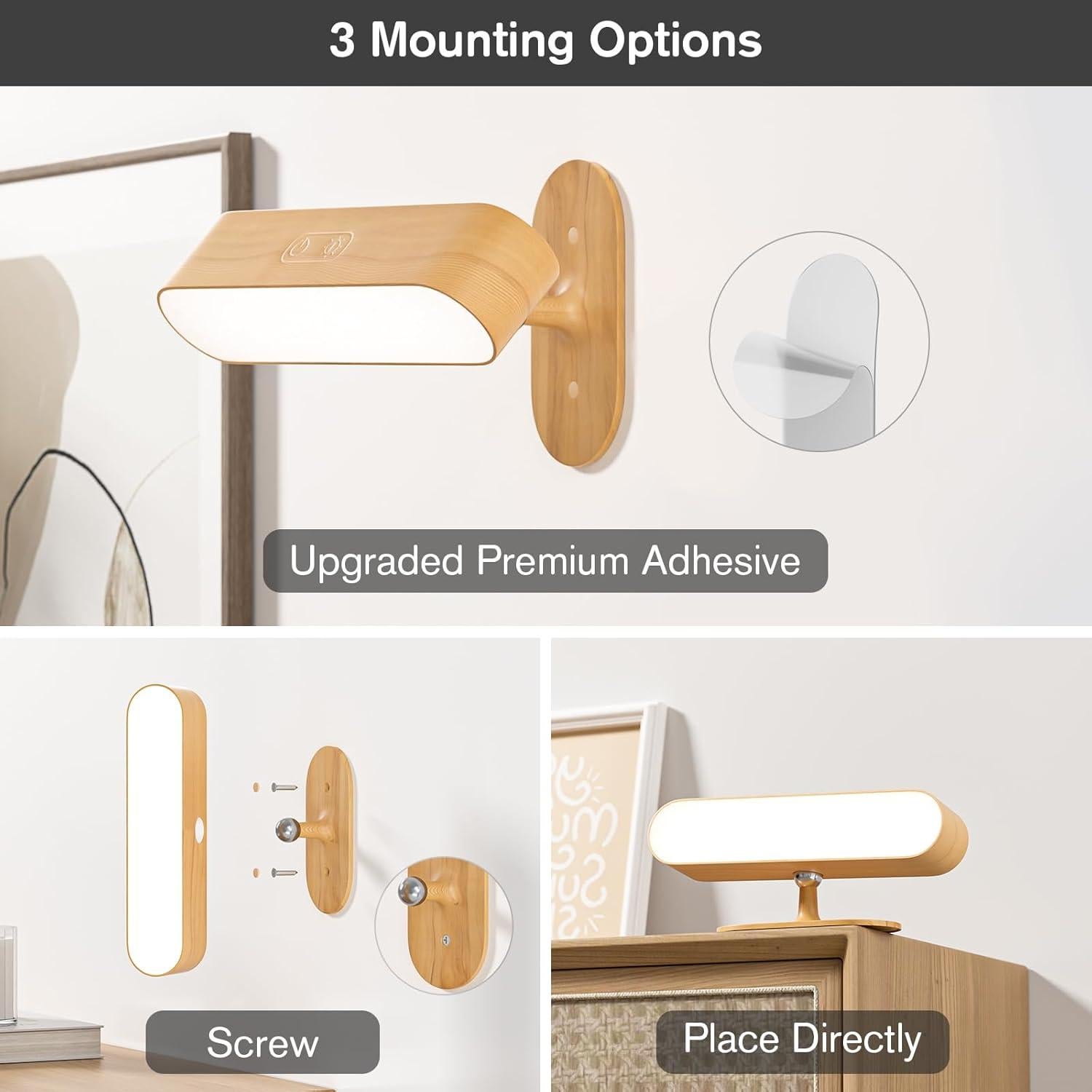 Aplique de Pared LED Hensam Recargable 5000mAh 5 Modos Color