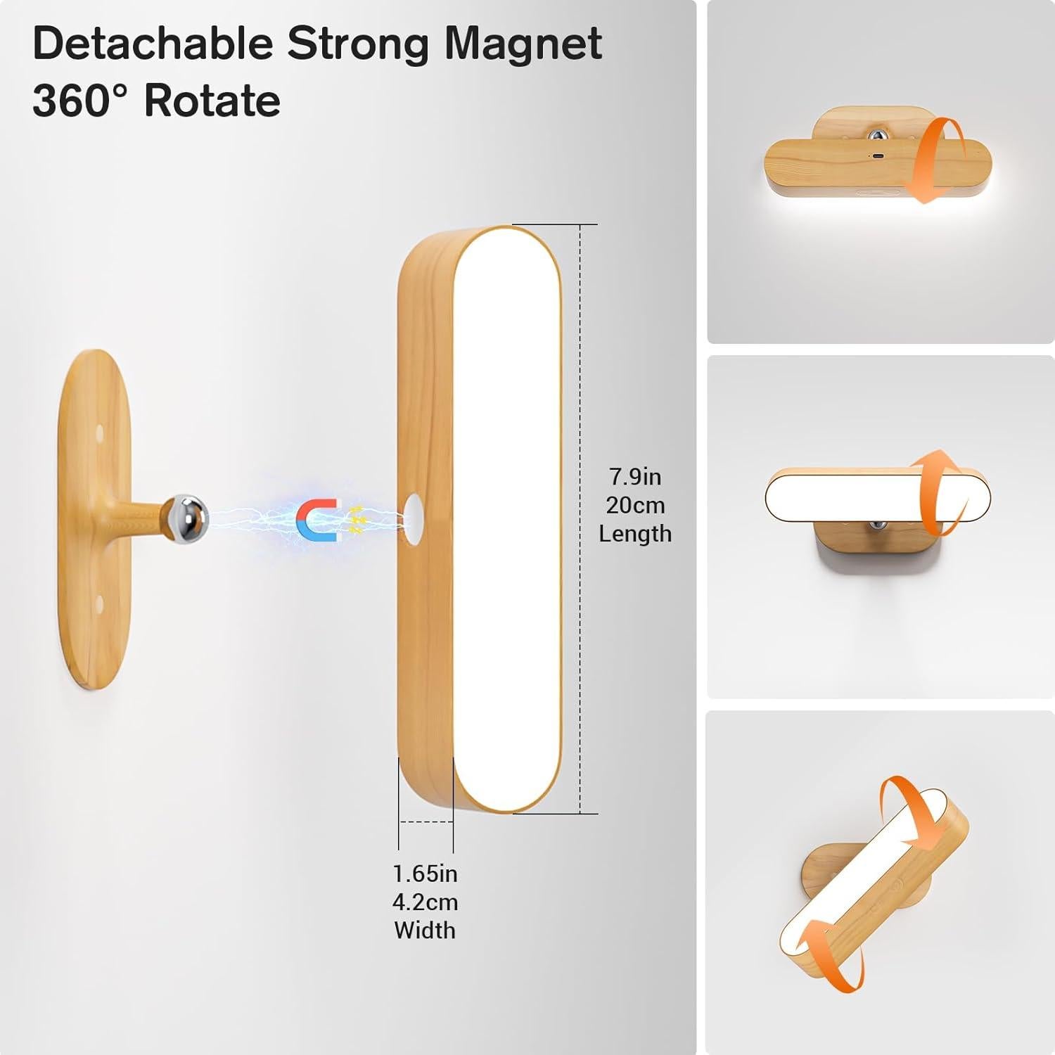 Aplique de Pared LED Hensam Recargable 5000mAh 5 Modos Color
