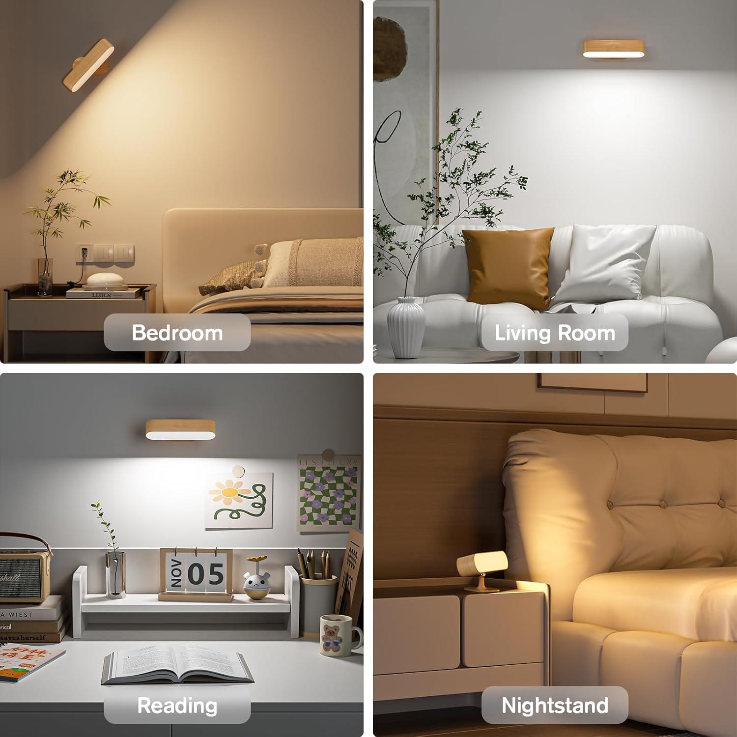 Aplique de Pared LED Hensam Recargable 5000mAh 5 Modos Color