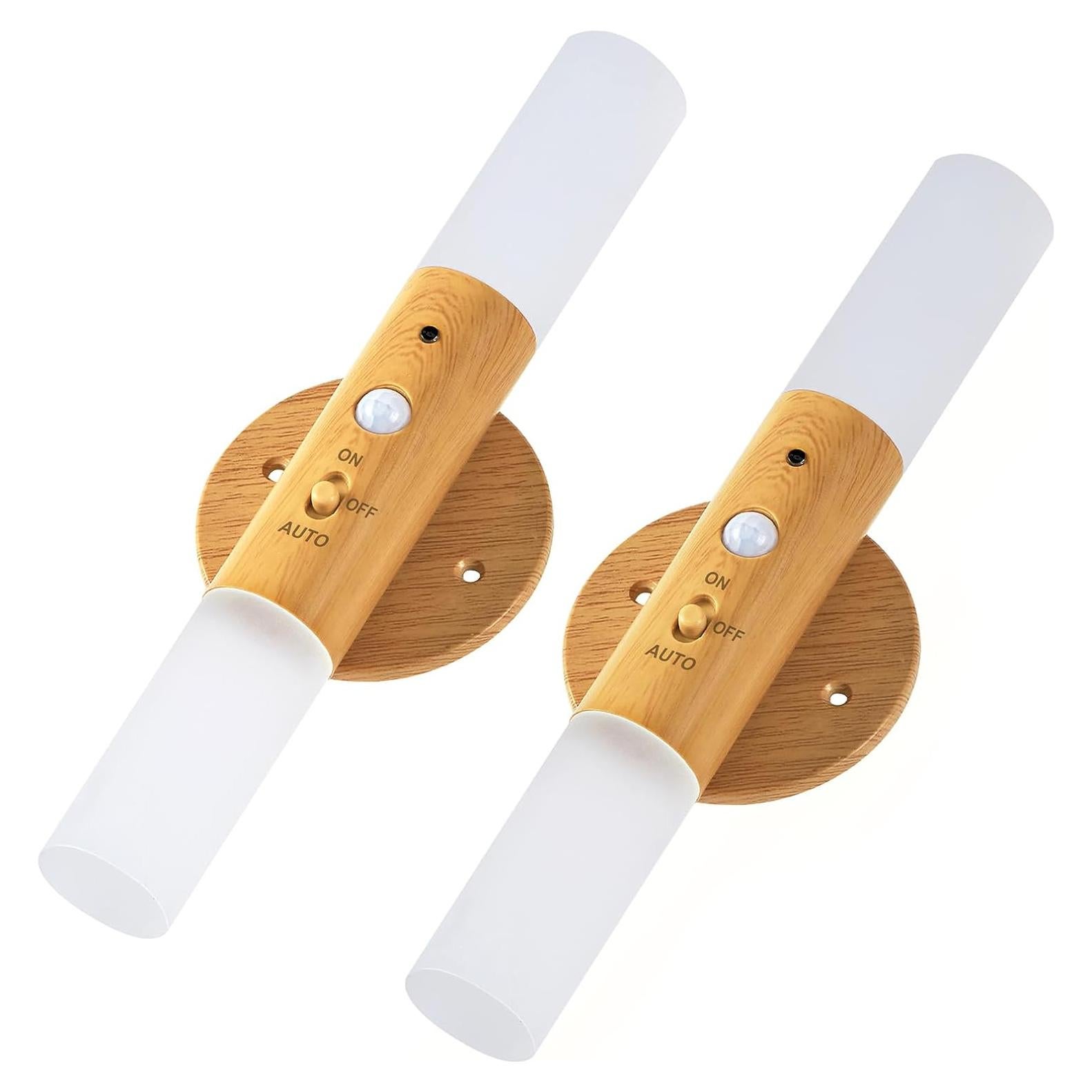 Juego de 2 Apliques LED Inalámbricos con Sensor AutoEuropa