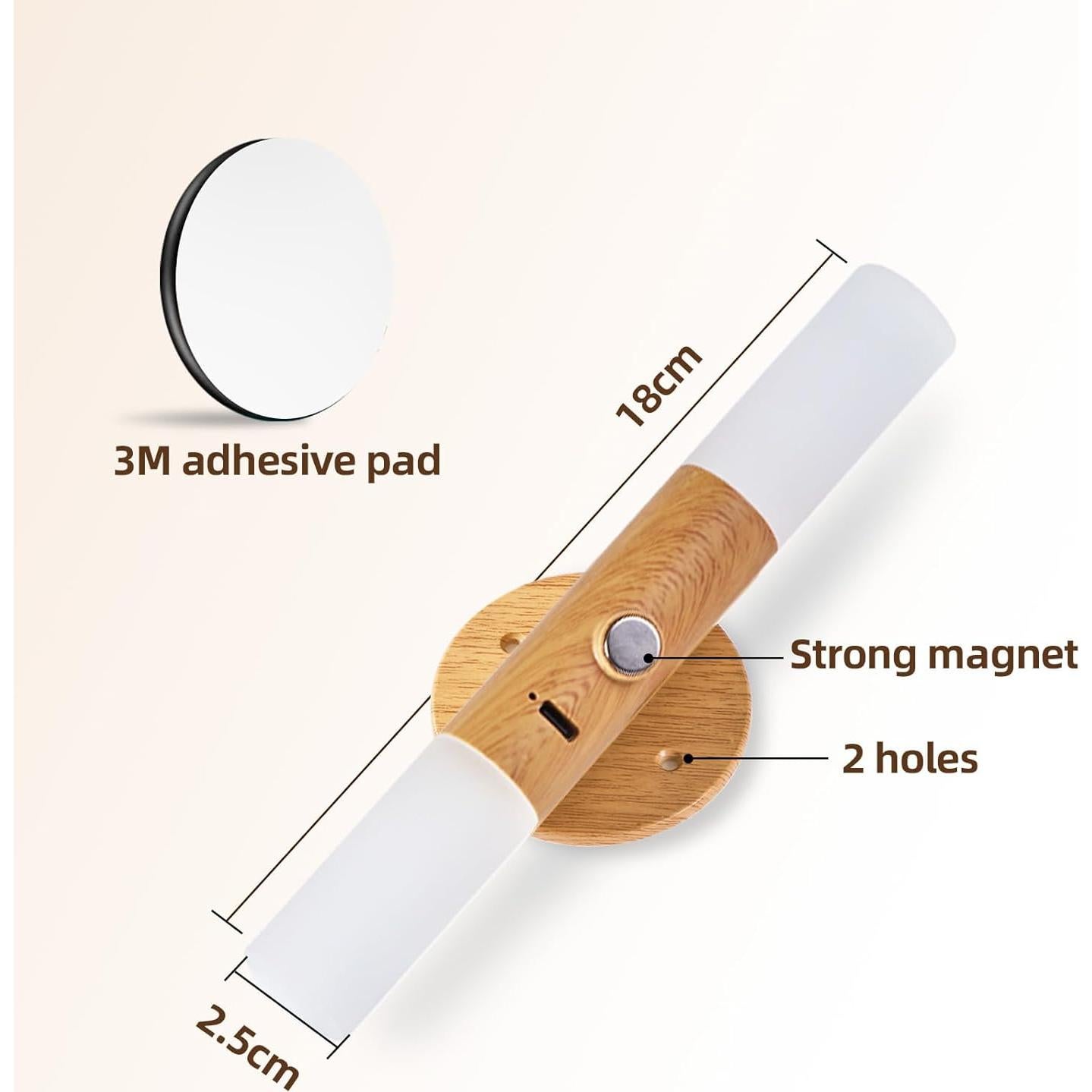 Juego de 2 Apliques LED Inalámbricos con Sensor AutoEuropa