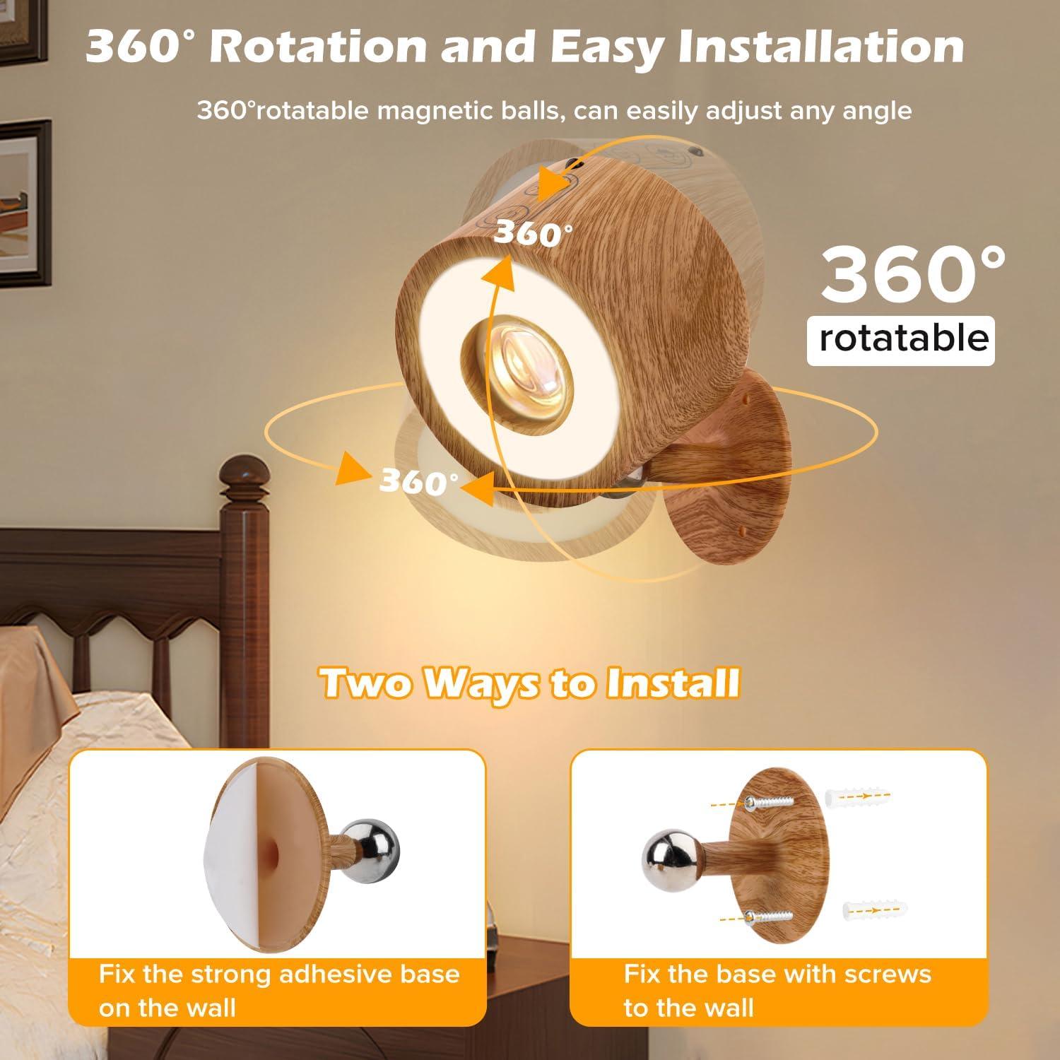 Luces LED de Pared Plomixius 4 Pcs Recargables 3000mAh