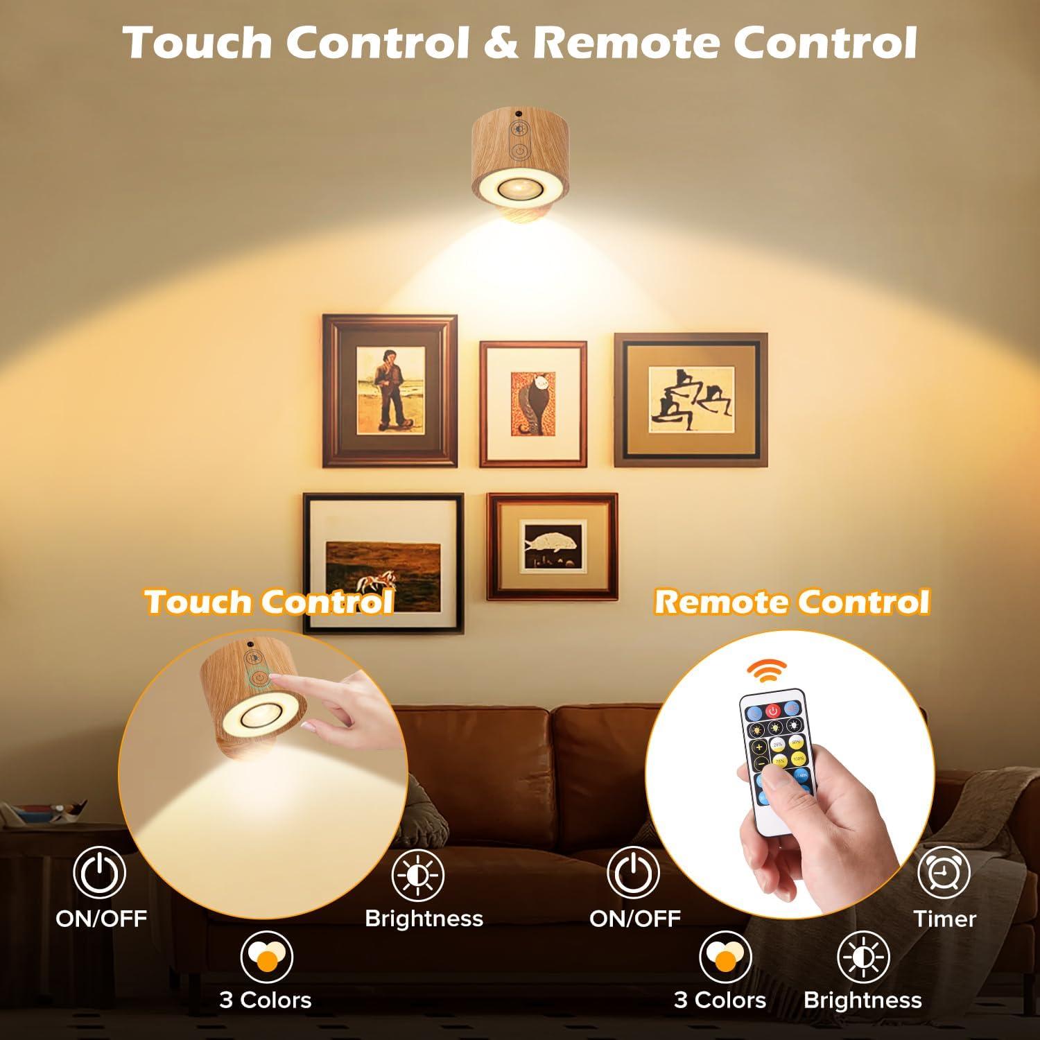 Luces LED de Pared Plomixius 4 Pcs Recargables 3000mAh