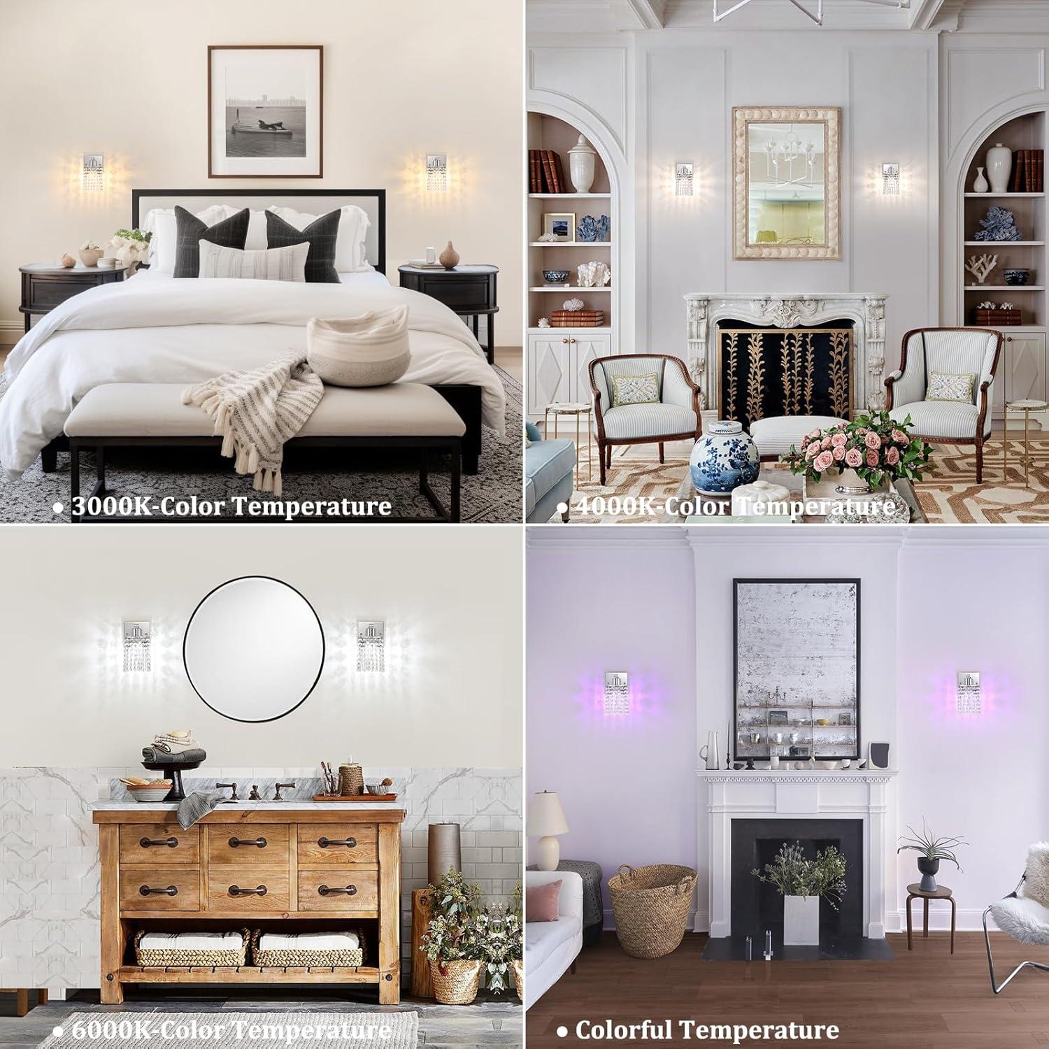 Juego de 2 Apliques de Pared Inalámbricos Recargables 5200mAh