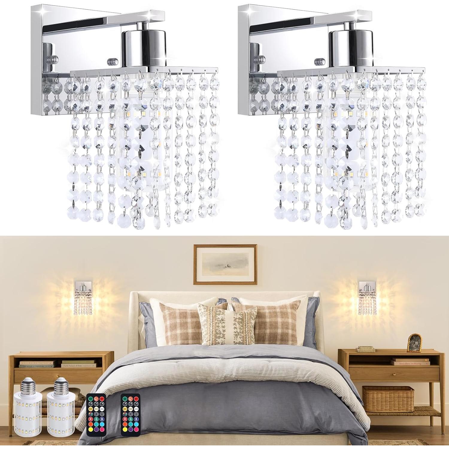 Juego de 2 Apliques de Pared Inalámbricos Recargables 5200mAh