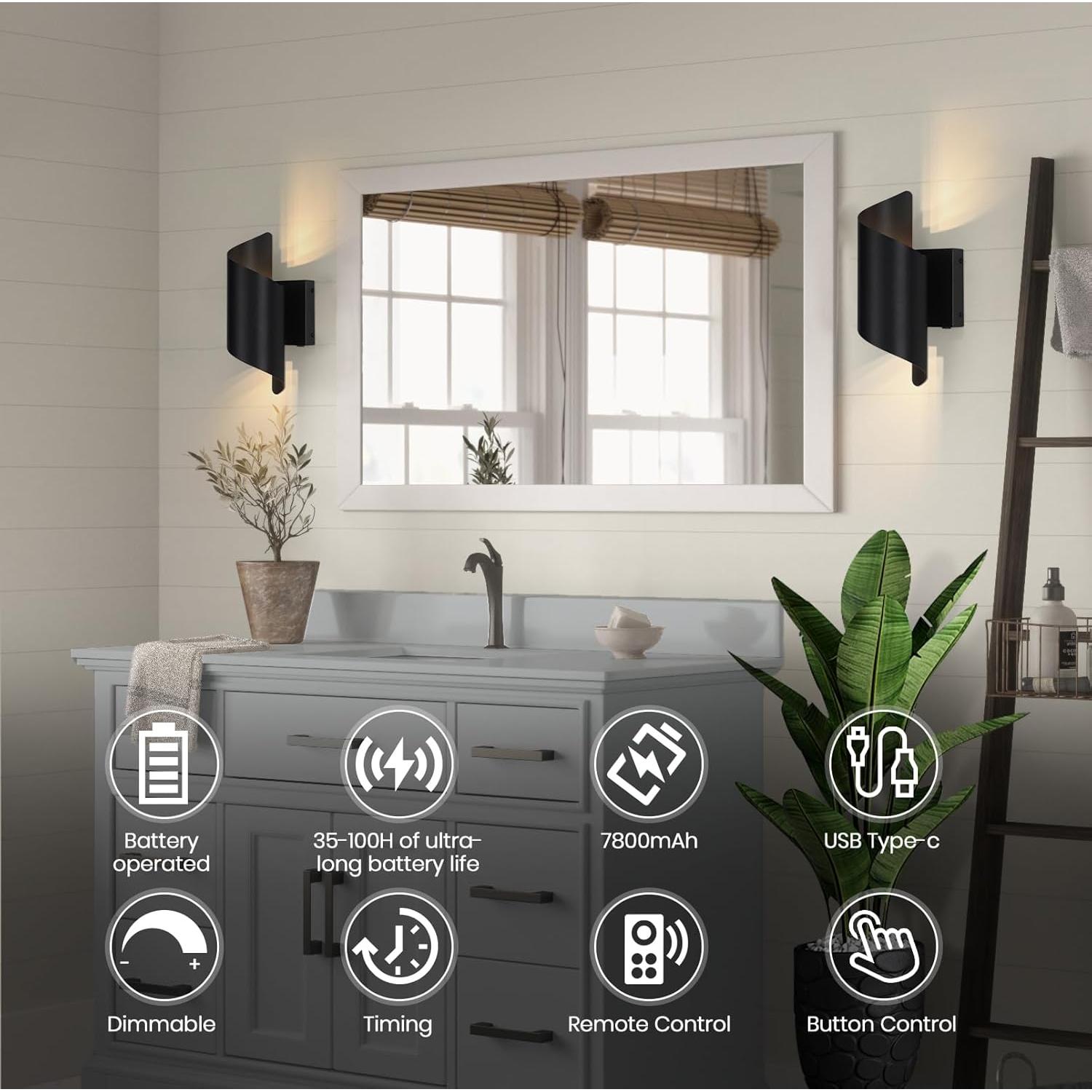 Aplique de Pared Inalámbrico Vloitgol 7500mAh con Control Remoto