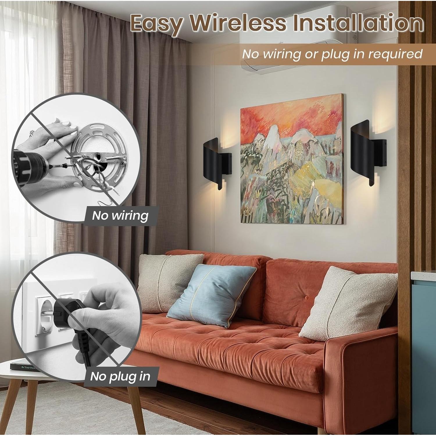 Aplique de Pared Inalámbrico Vloitgol 7500mAh con Control Remoto