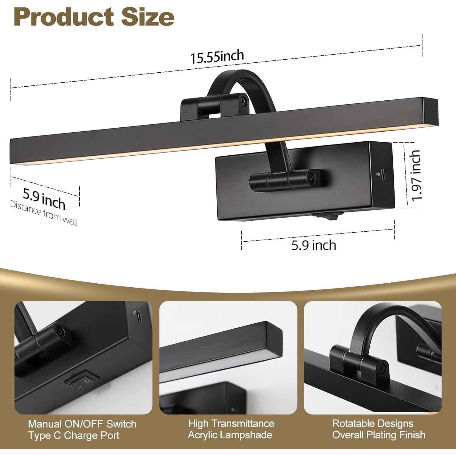 Luz de Imagen LED Inalámbrica DarHorz 39.5cm Regulable USB