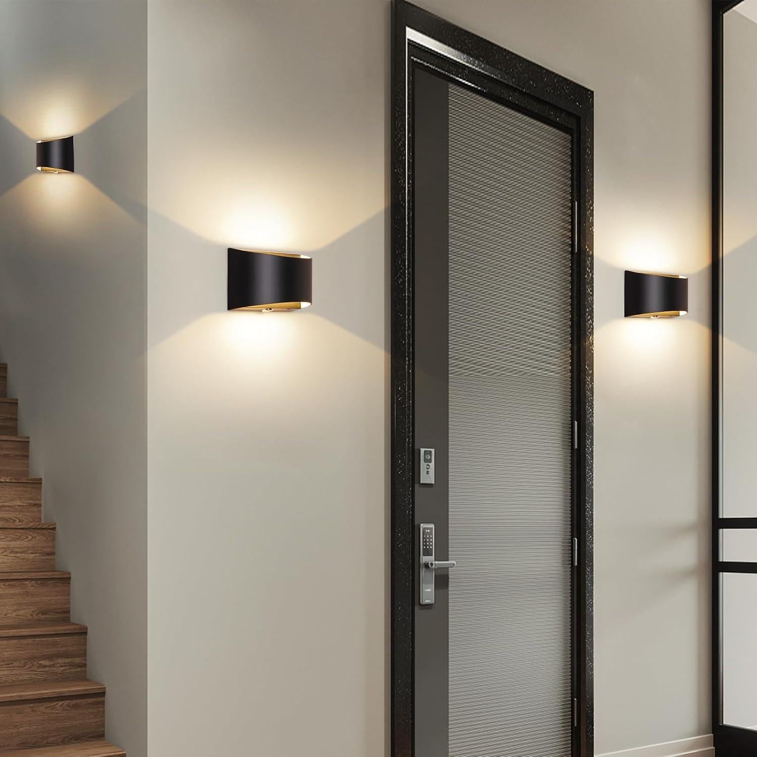 Aplique de Pared LED Recargable MSKEPSL, Luz Táctil Regulable Negra