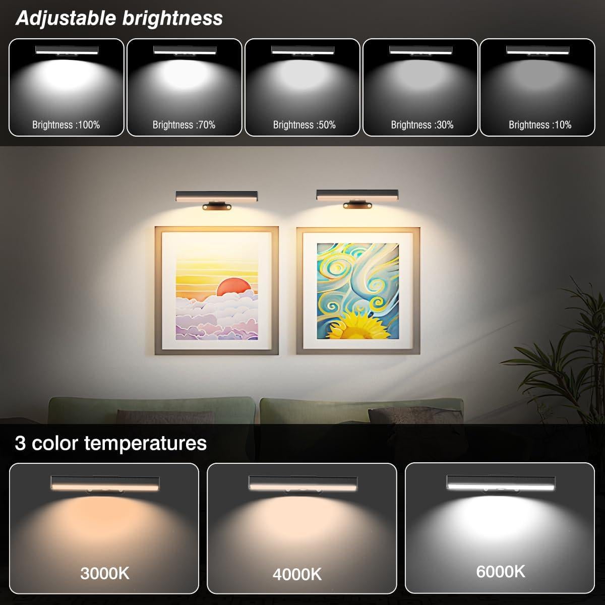 4 Pack Luz de Imagen Inalámbrica EUIOKUN LED Regulable